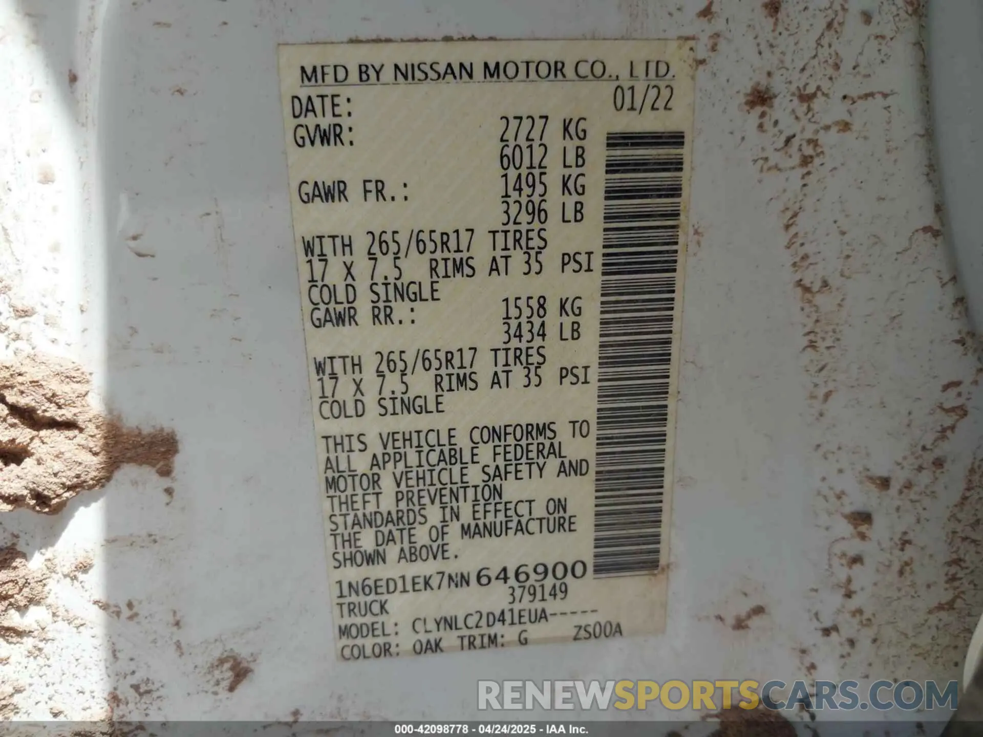 9 Photograph of a damaged car 1N6ED1EK7NN646900 NISSAN FRONTIER 2022