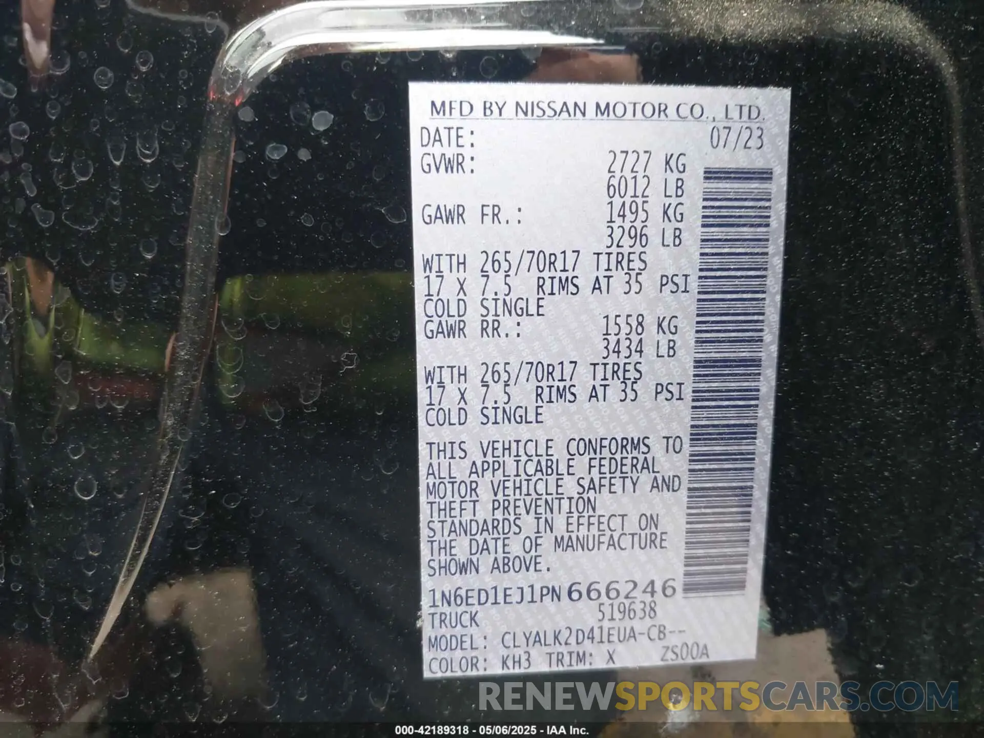 9 Photograph of a damaged car 1N6ED1EJ1PN666246 NISSAN FRONTIER 2023