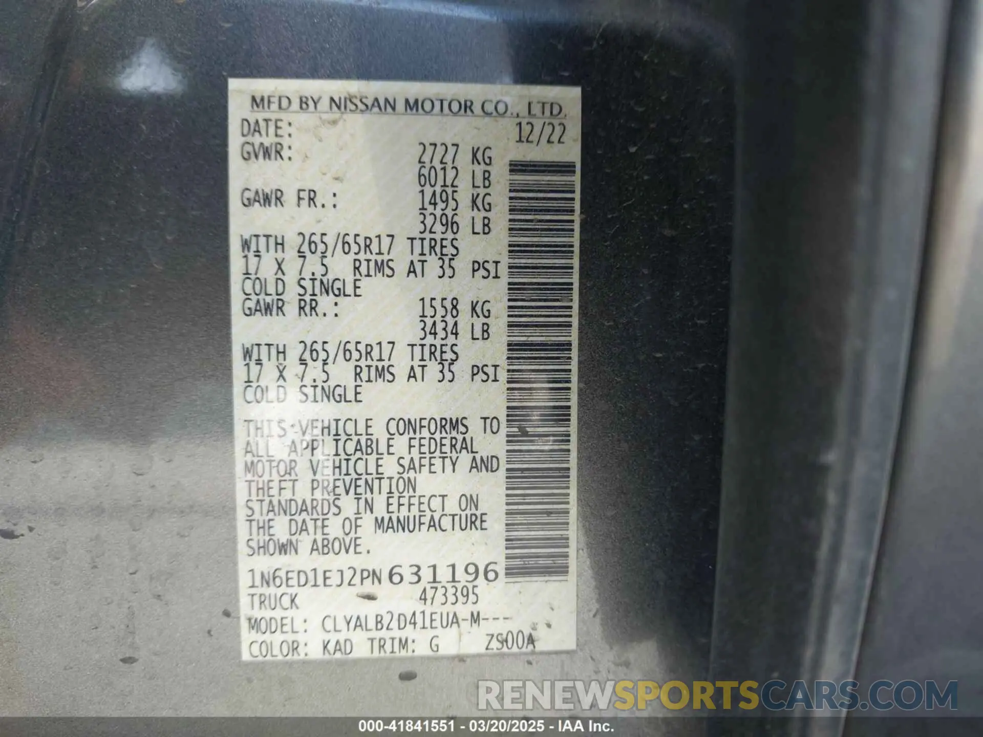 9 Photograph of a damaged car 1N6ED1EJ2PN631196 NISSAN FRONTIER 2023