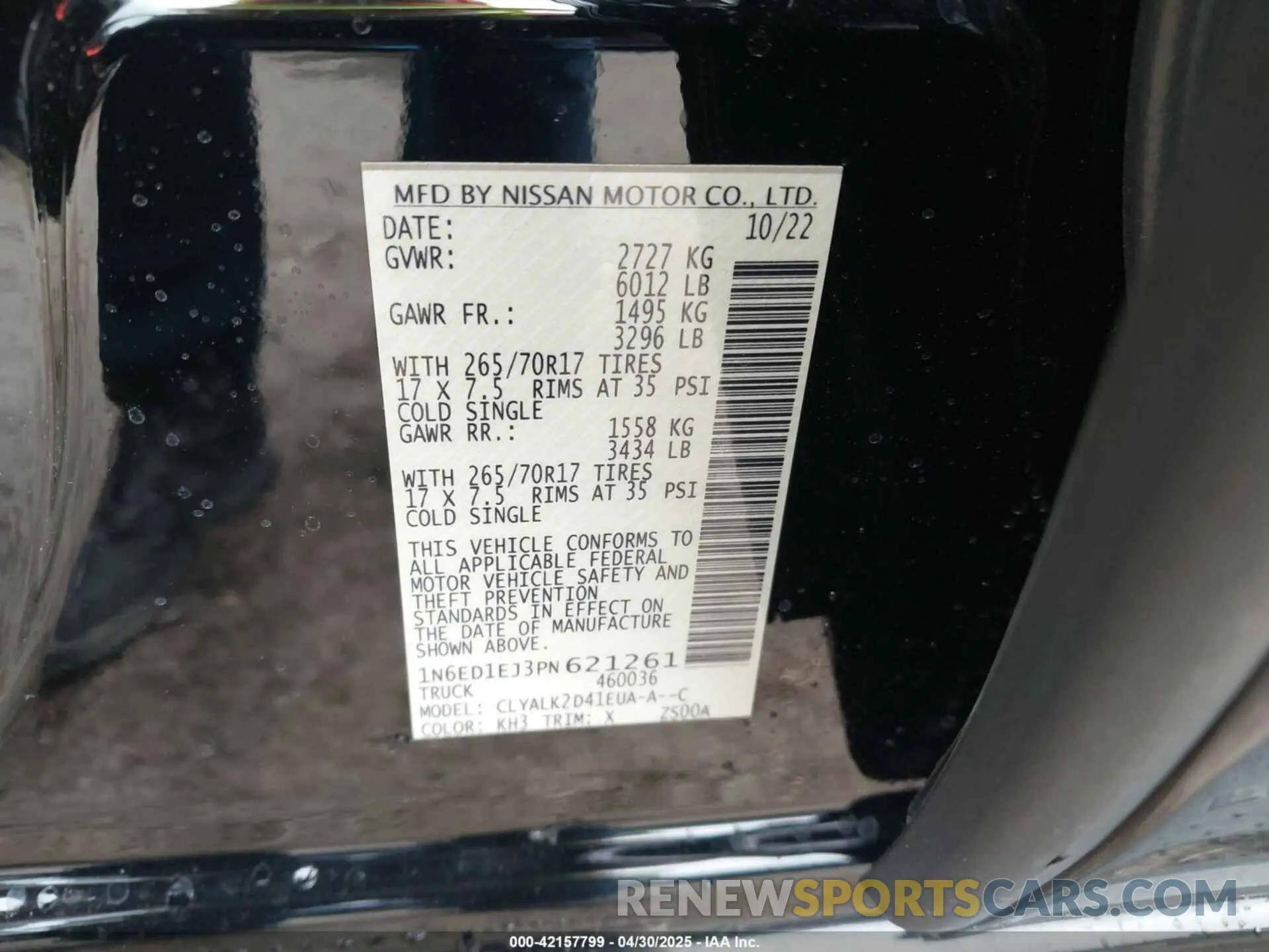 9 Photograph of a damaged car 1N6ED1EJ3PN621261 NISSAN FRONTIER 2023
