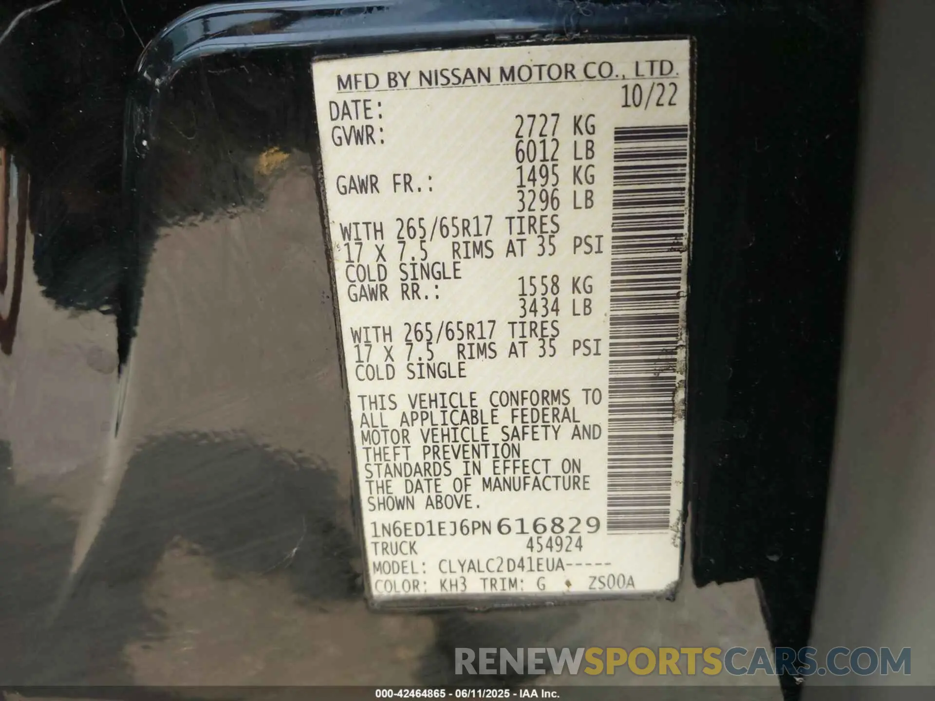 9 Photograph of a damaged car 1N6ED1EJ6PN616829 NISSAN FRONTIER 2023