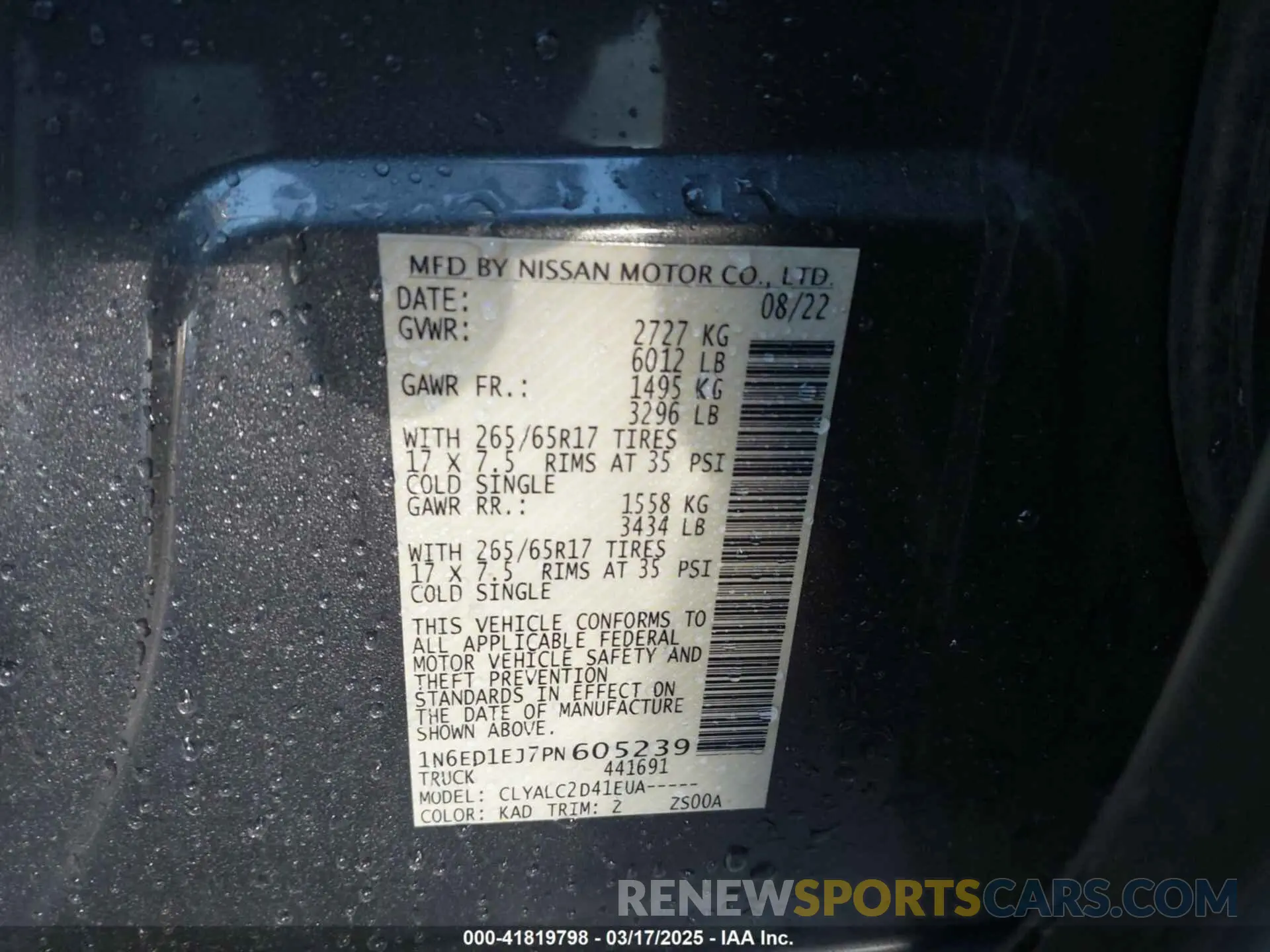 9 Photograph of a damaged car 1N6ED1EJ7PN605239 NISSAN FRONTIER 2023
