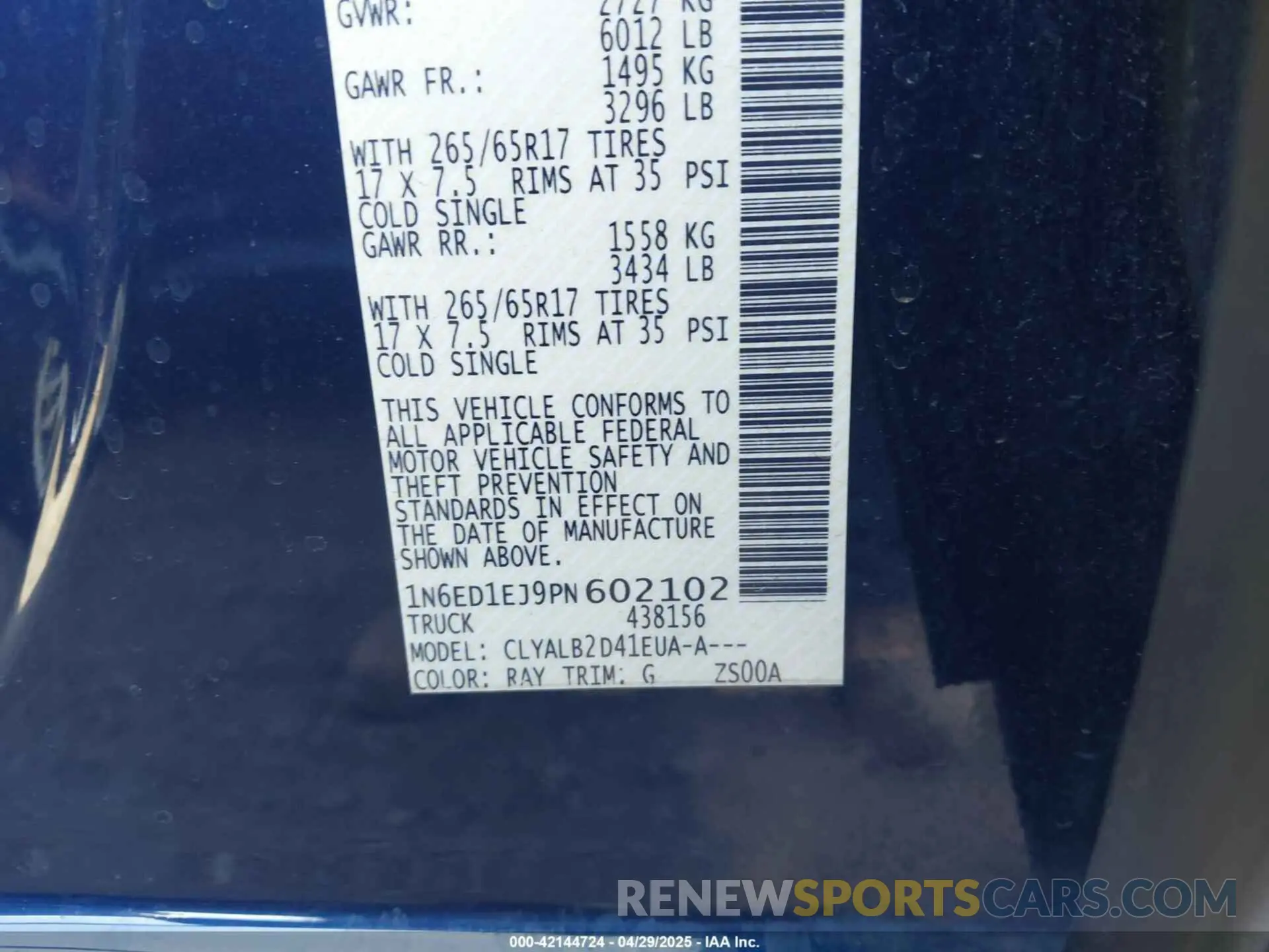 9 Photograph of a damaged car 1N6ED1EJ9PN602102 NISSAN FRONTIER 2023
