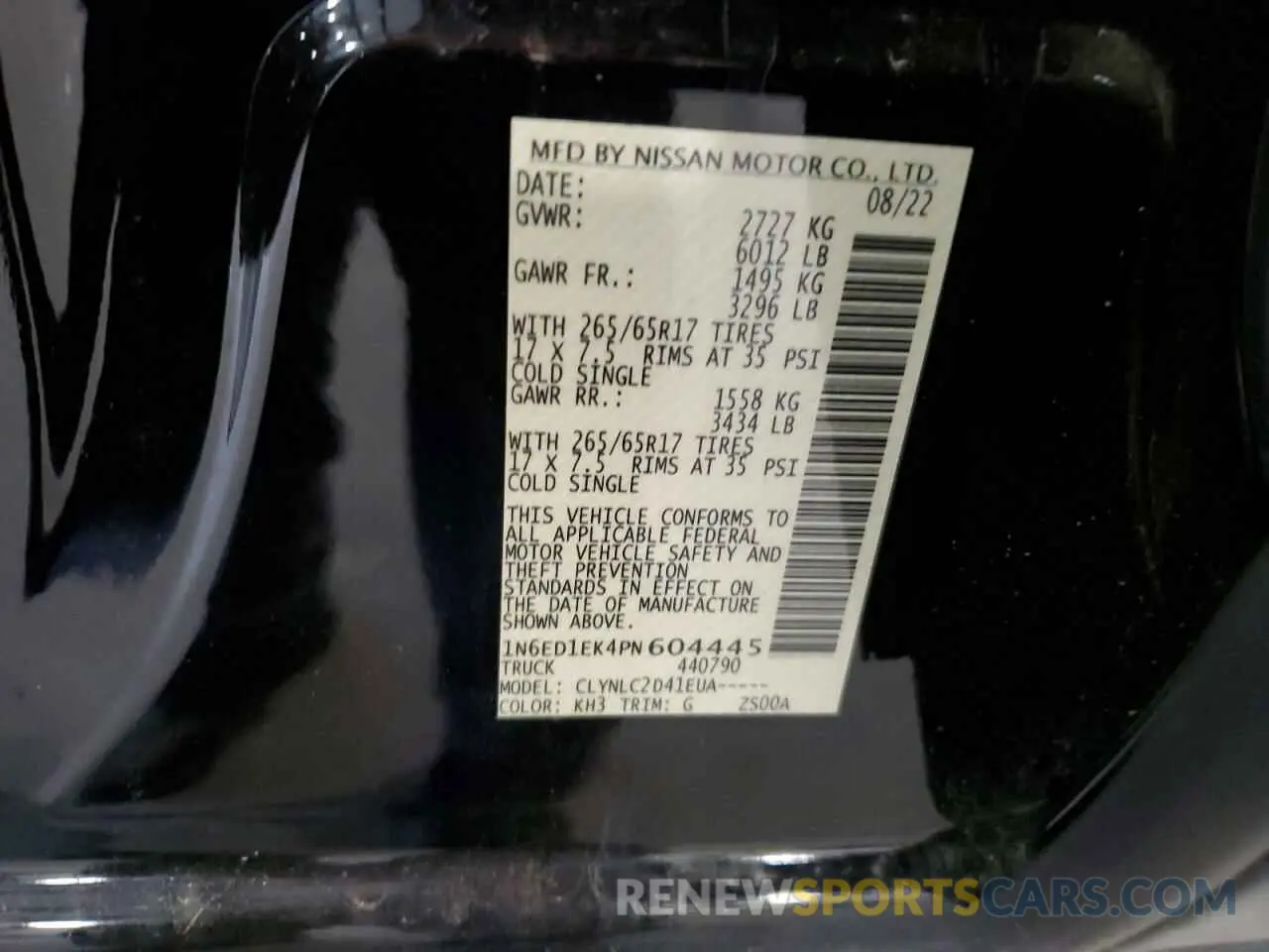 14 Photograph of a damaged car 1N6ED1EK4PN604445 NISSAN FRONTIER 2023