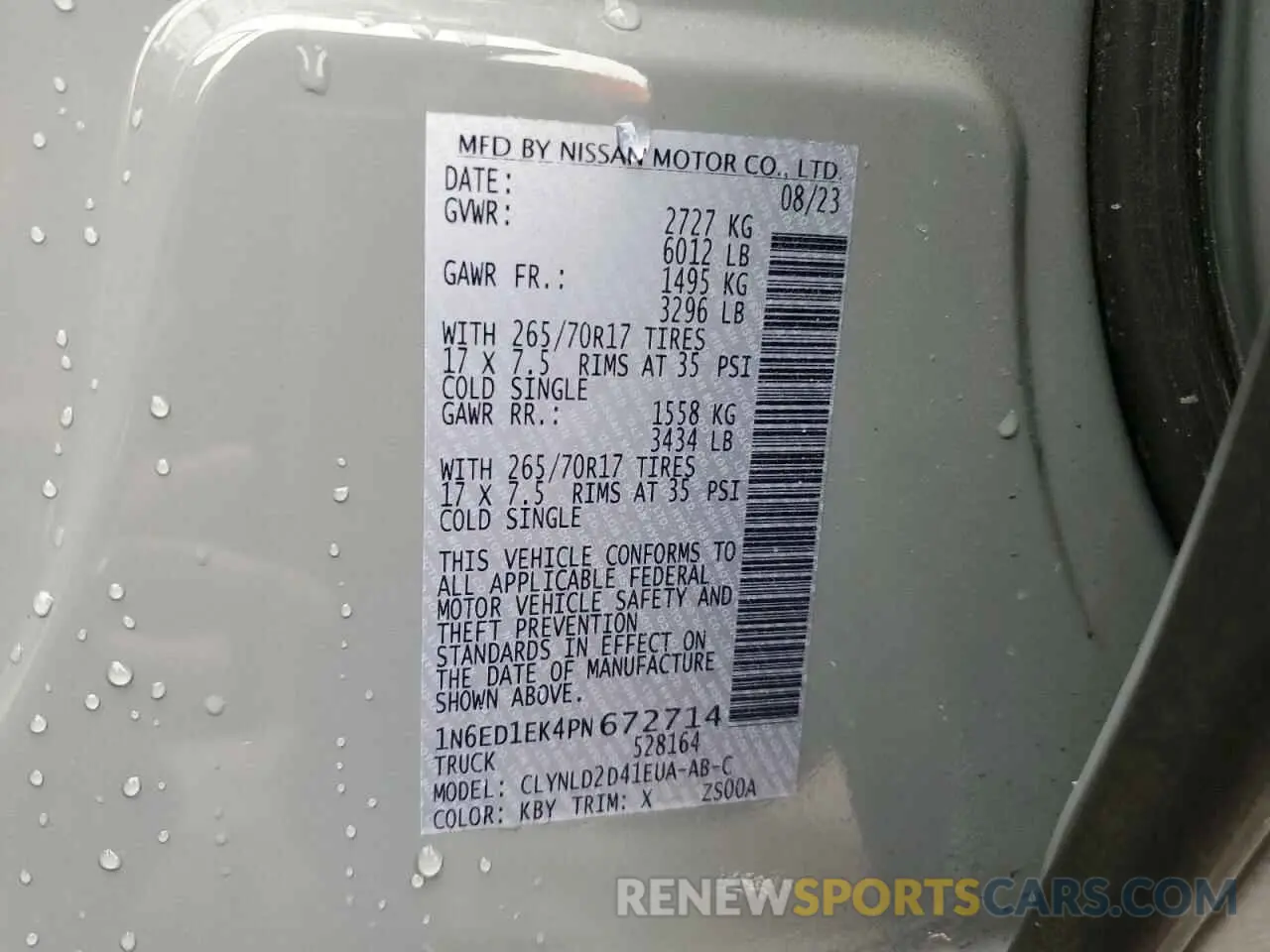 12 Photograph of a damaged car 1N6ED1EK4PN672714 NISSAN FRONTIER 2023