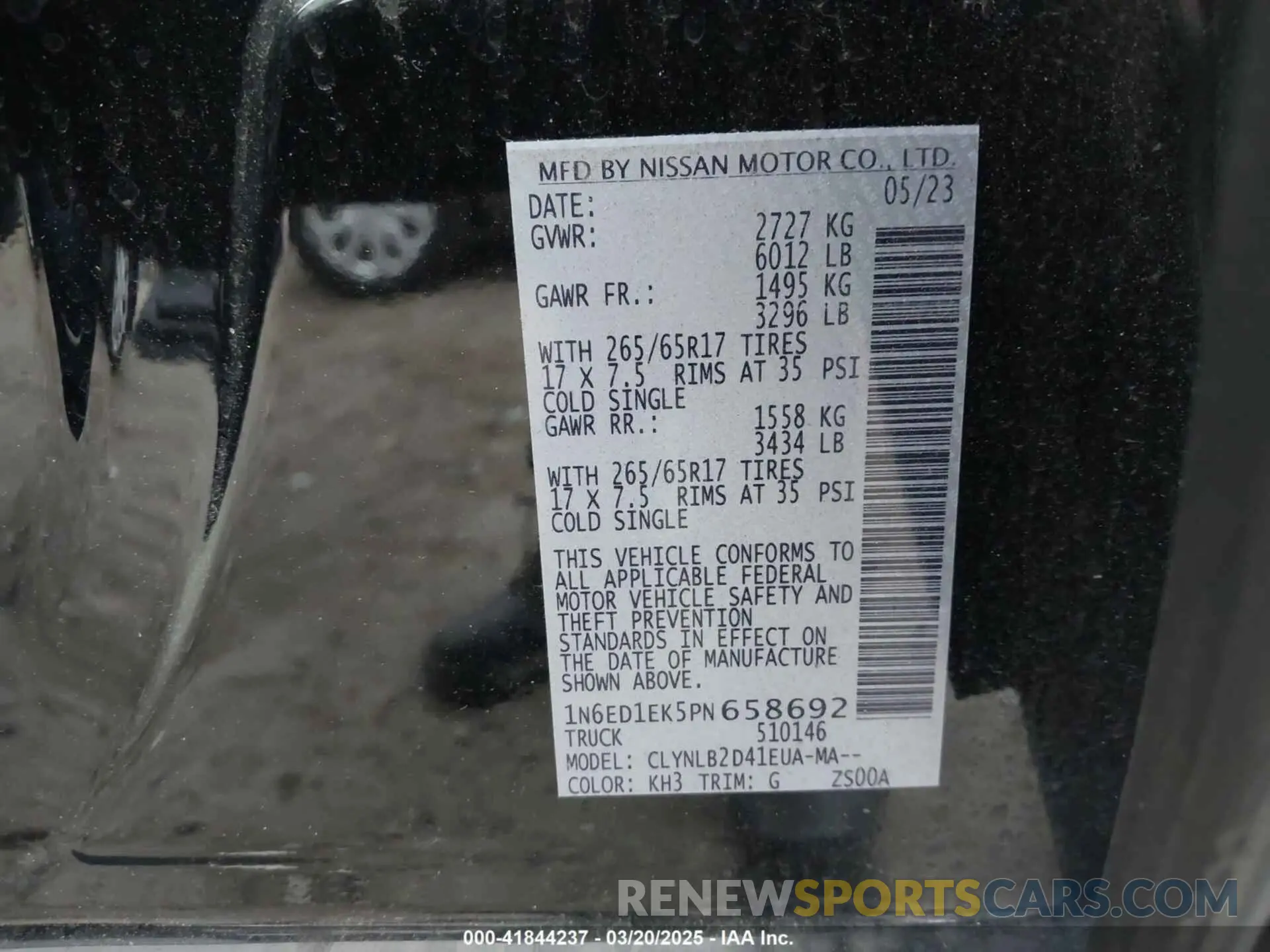 9 Photograph of a damaged car 1N6ED1EK5PN658692 NISSAN FRONTIER 2023