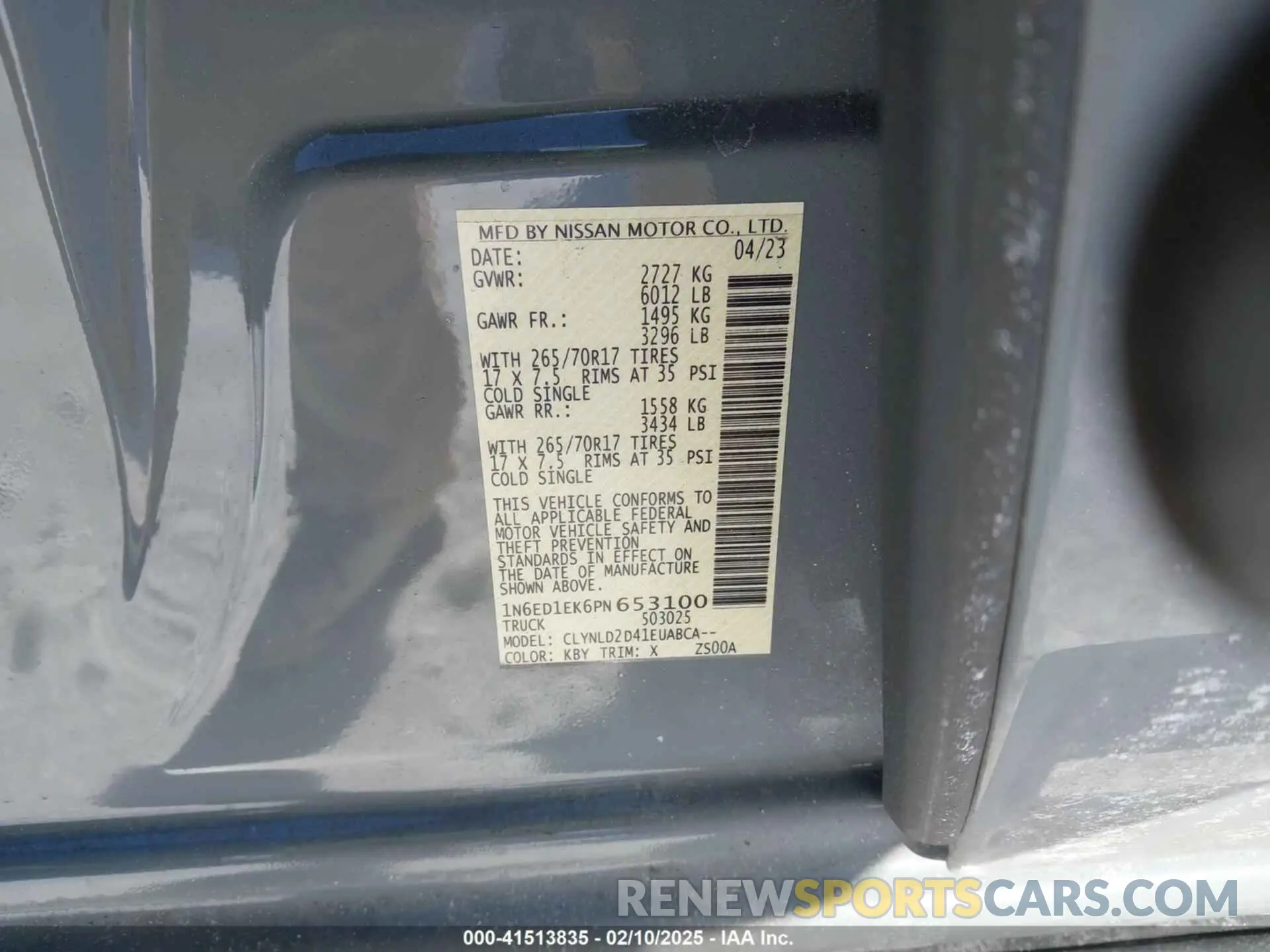 9 Photograph of a damaged car 1N6ED1EK6PN653100 NISSAN FRONTIER 2023