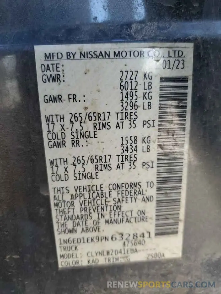 14 Photograph of a damaged car 1N6ED1EK9PN632841 NISSAN FRONTIER 2023