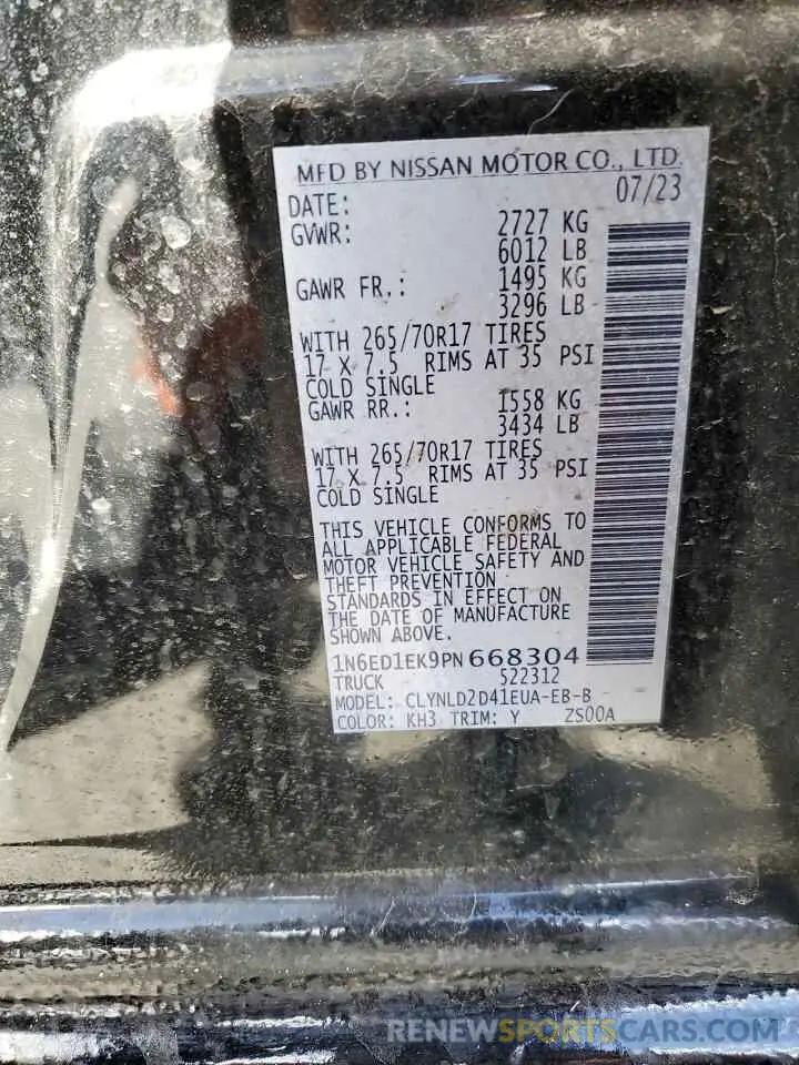 14 Photograph of a damaged car 1N6ED1EK9PN668304 NISSAN FRONTIER 2023