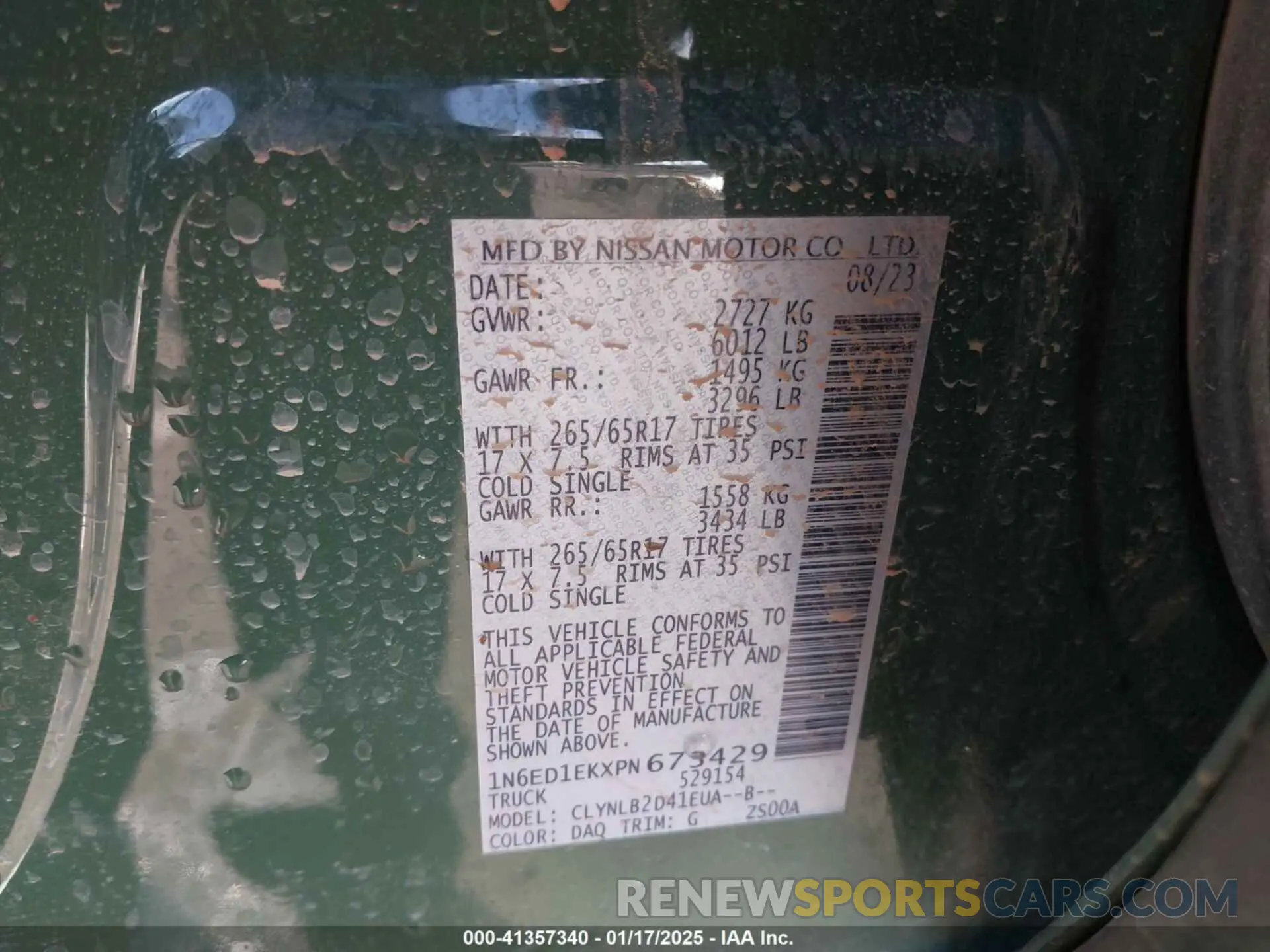 9 Photograph of a damaged car 1N6ED1EKXPN673429 NISSAN FRONTIER 2023