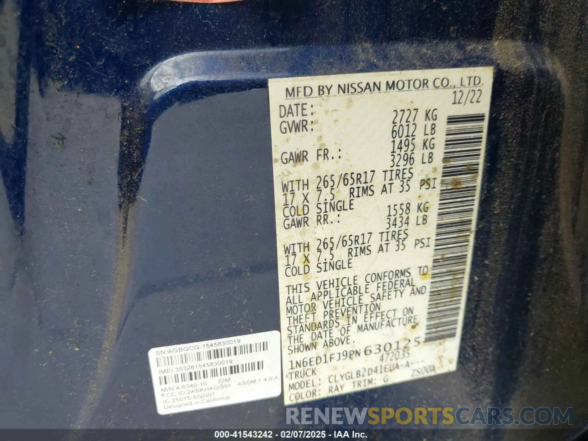 9 Photograph of a damaged car 1N6ED1FJ9PN630125 NISSAN FRONTIER 2023