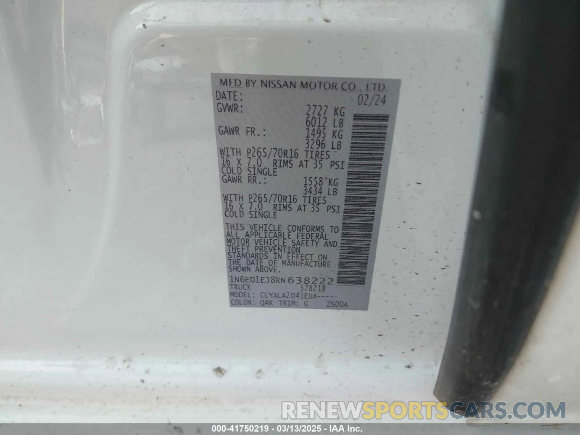 9 Photograph of a damaged car 1N6ED1EJ8RN638222 NISSAN FRONTIER 2024