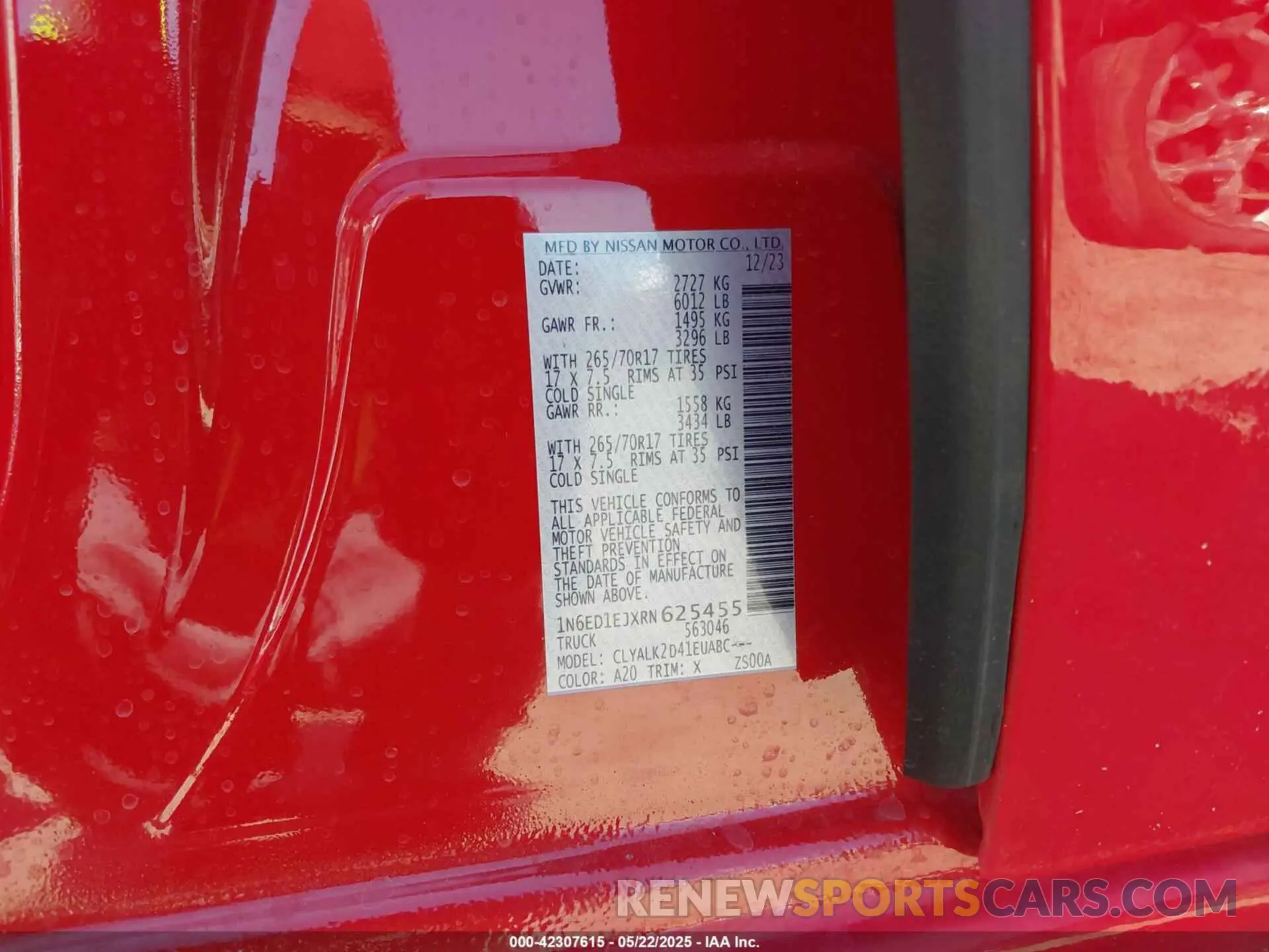 9 Photograph of a damaged car 1N6ED1EJXRN625455 NISSAN FRONTIER 2024