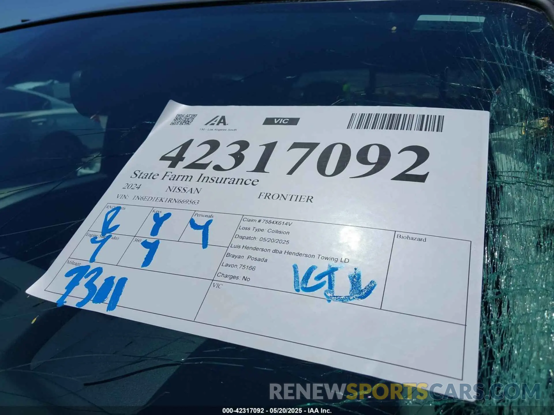 17 Photograph of a damaged car 1N6ED1EK1RN669563 NISSAN FRONTIER 2024