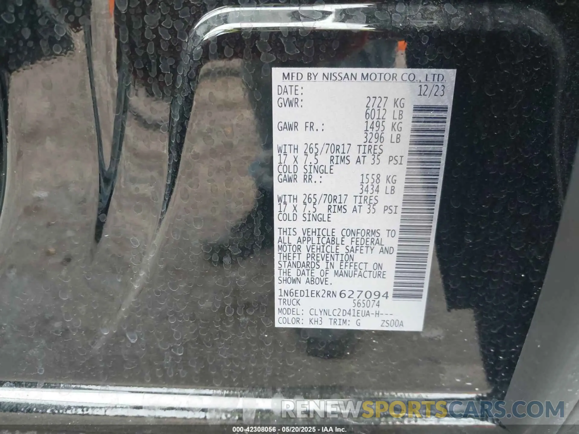 9 Photograph of a damaged car 1N6ED1EK2RN627094 NISSAN FRONTIER 2024