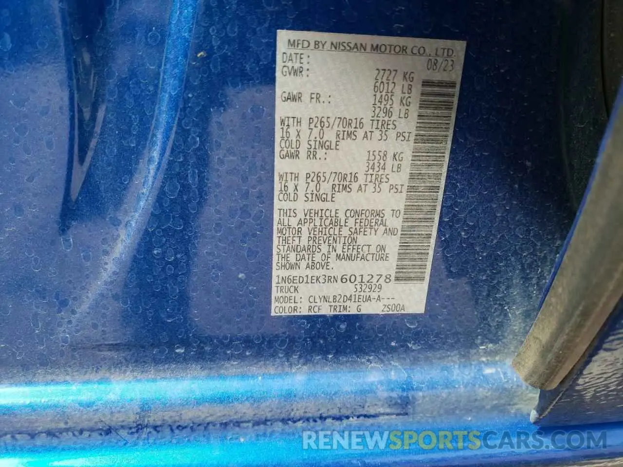 12 Photograph of a damaged car 1N6ED1EK3RN601278 NISSAN FRONTIER 2024