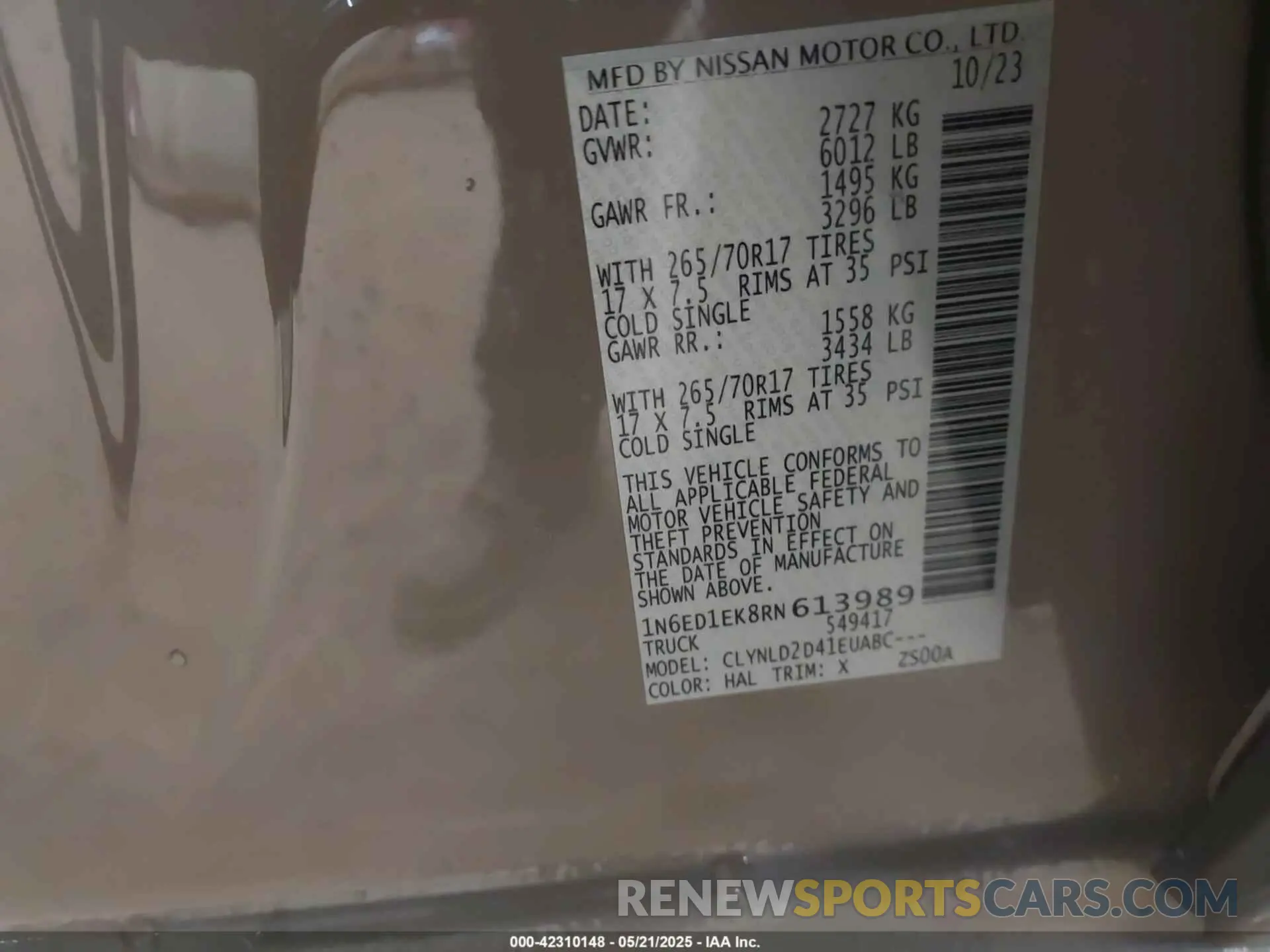 9 Photograph of a damaged car 1N6ED1EK8RN613989 NISSAN FRONTIER 2024