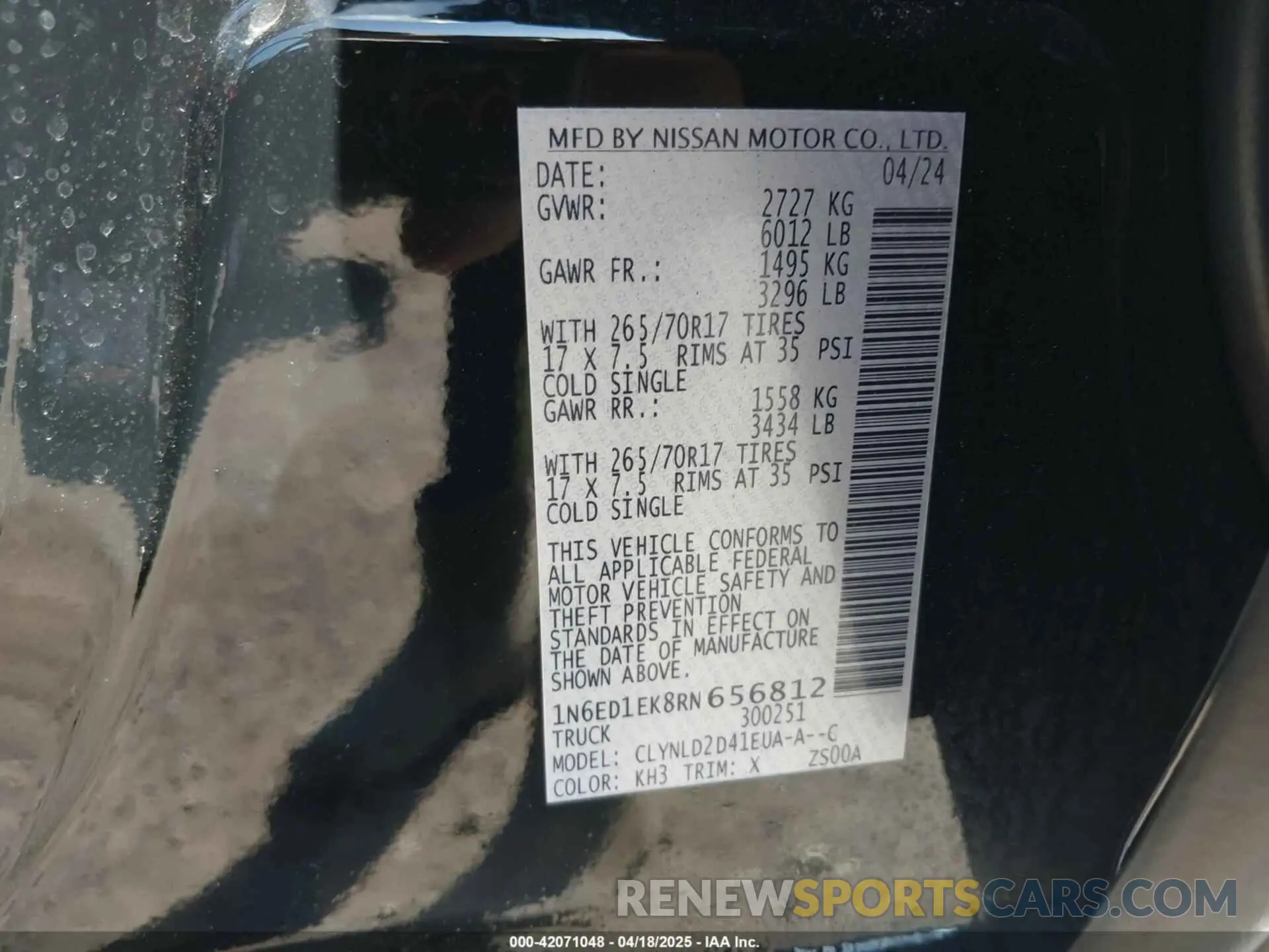 9 Photograph of a damaged car 1N6ED1EK8RN656812 NISSAN FRONTIER 2024