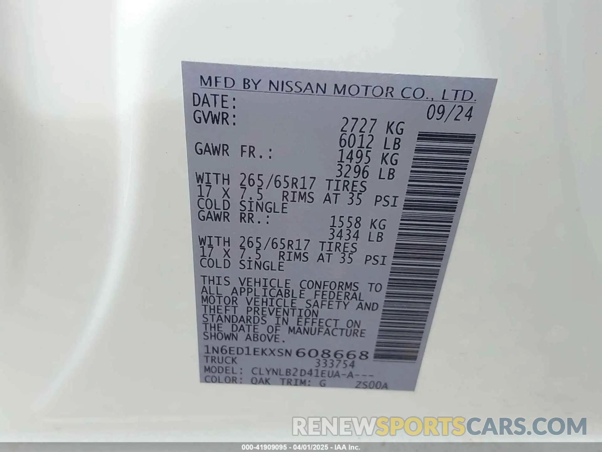 9 Photograph of a damaged car 1N6ED1EKXSN608668 NISSAN FRONTIER 2025