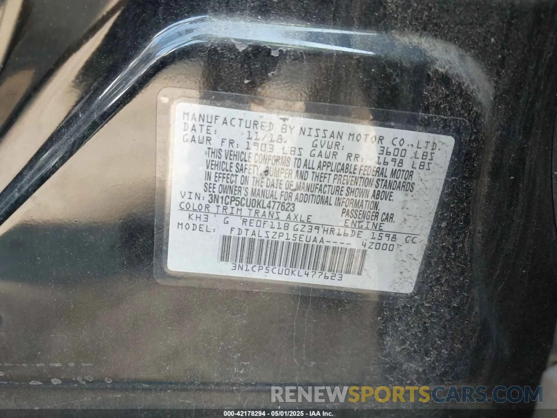 9 Photograph of a damaged car 3N1CP5CU0KL477623 NISSAN KICKS 2019