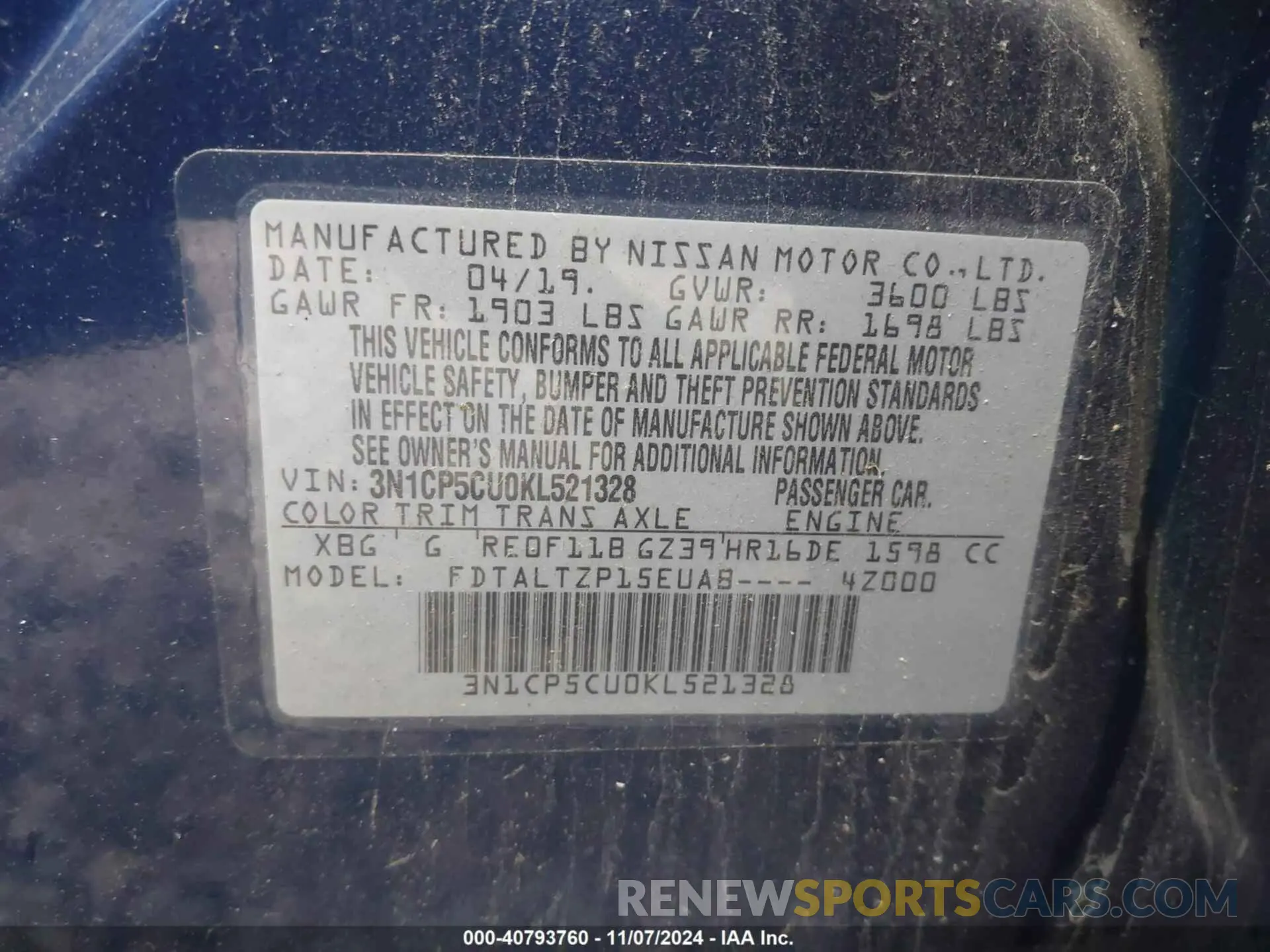 9 Photograph of a damaged car 3N1CP5CU0KL521328 NISSAN KICKS 2019