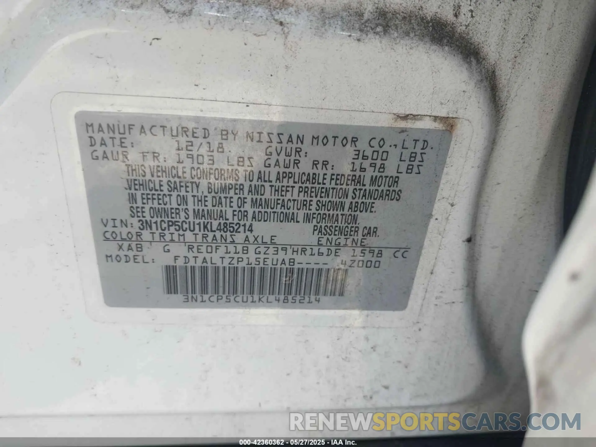 9 Photograph of a damaged car 3N1CP5CU1KL485214 NISSAN KICKS 2019