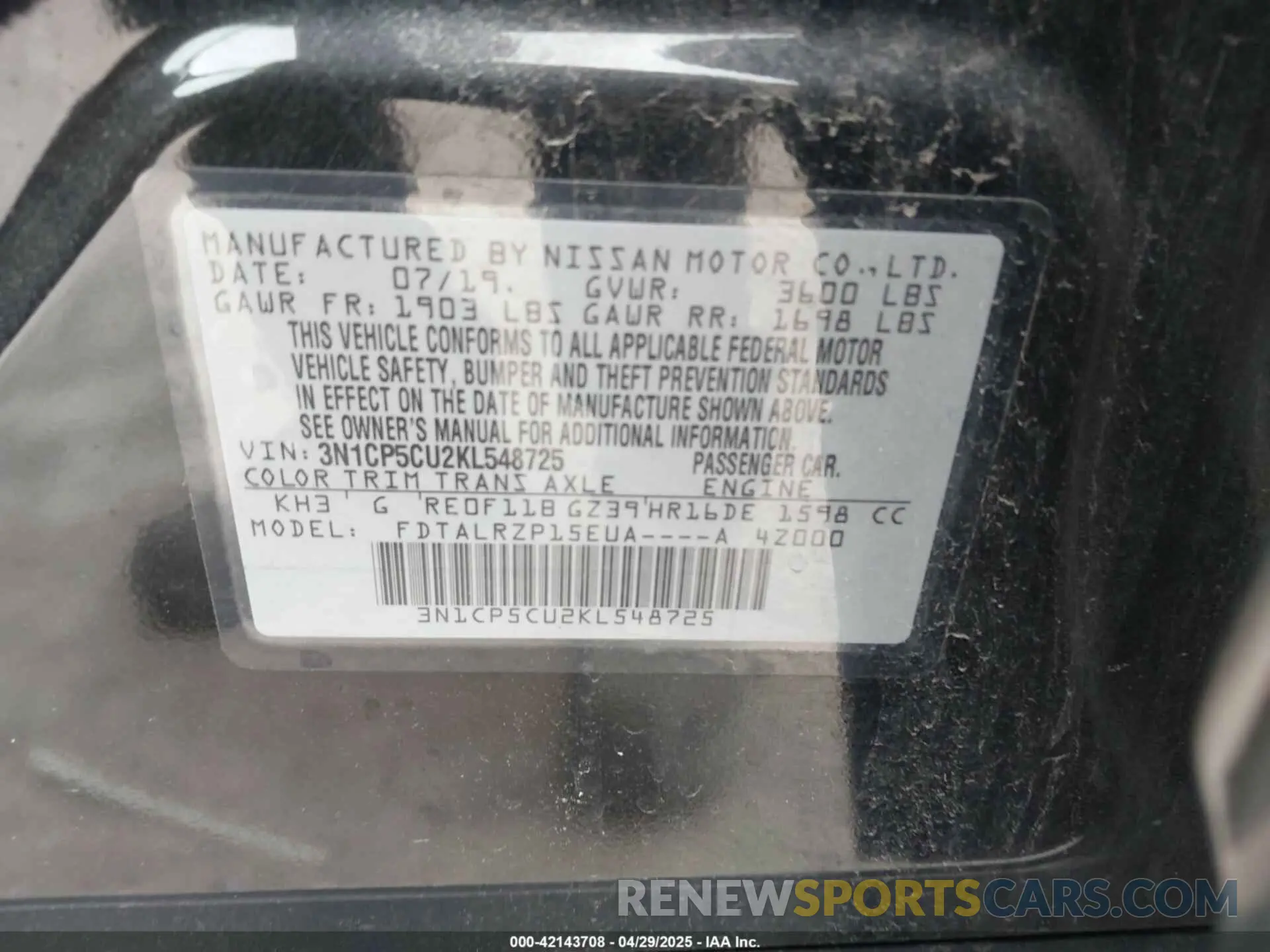 9 Photograph of a damaged car 3N1CP5CU2KL548725 NISSAN KICKS 2019