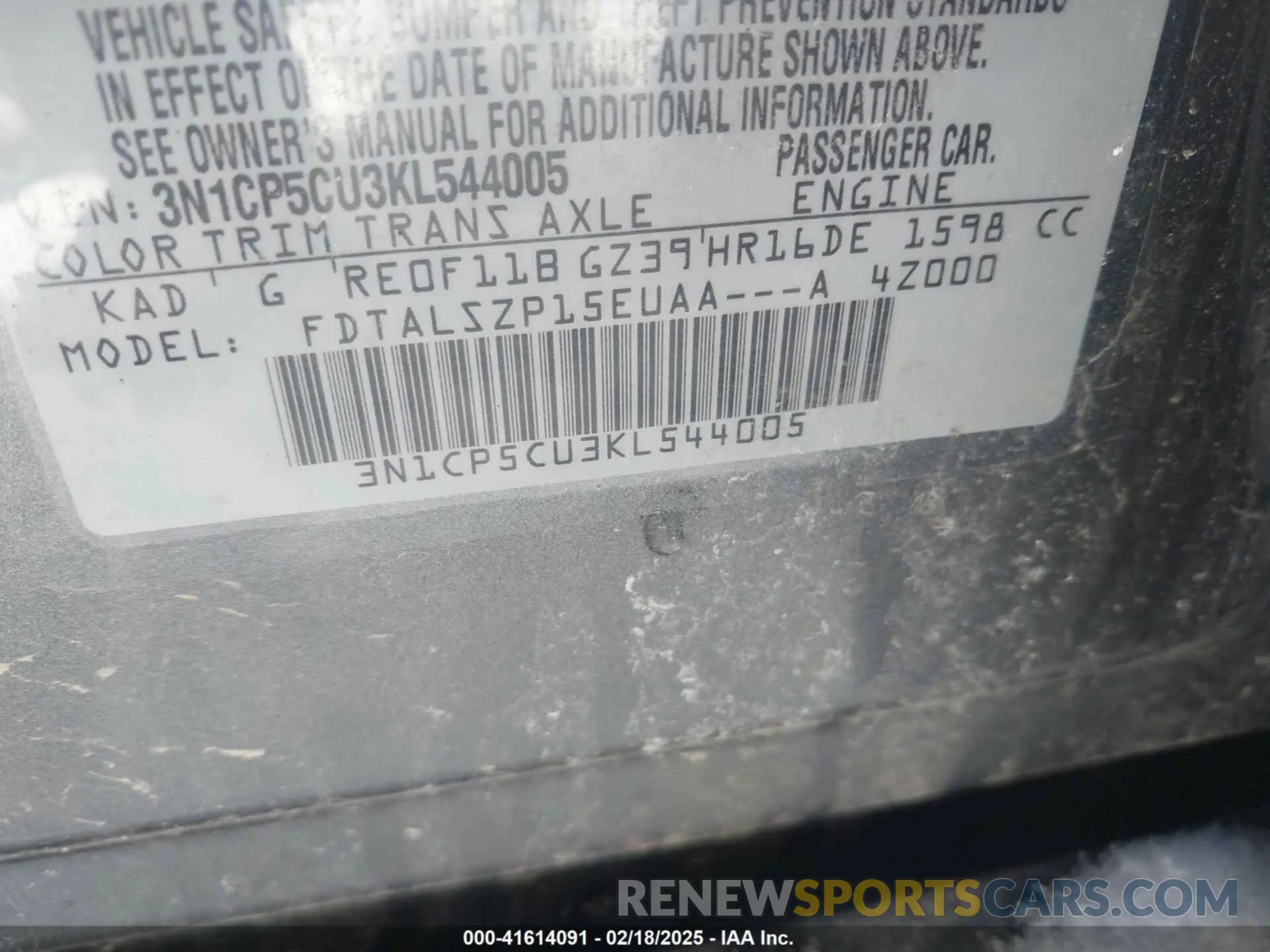9 Photograph of a damaged car 3N1CP5CU3KL544005 NISSAN KICKS 2019