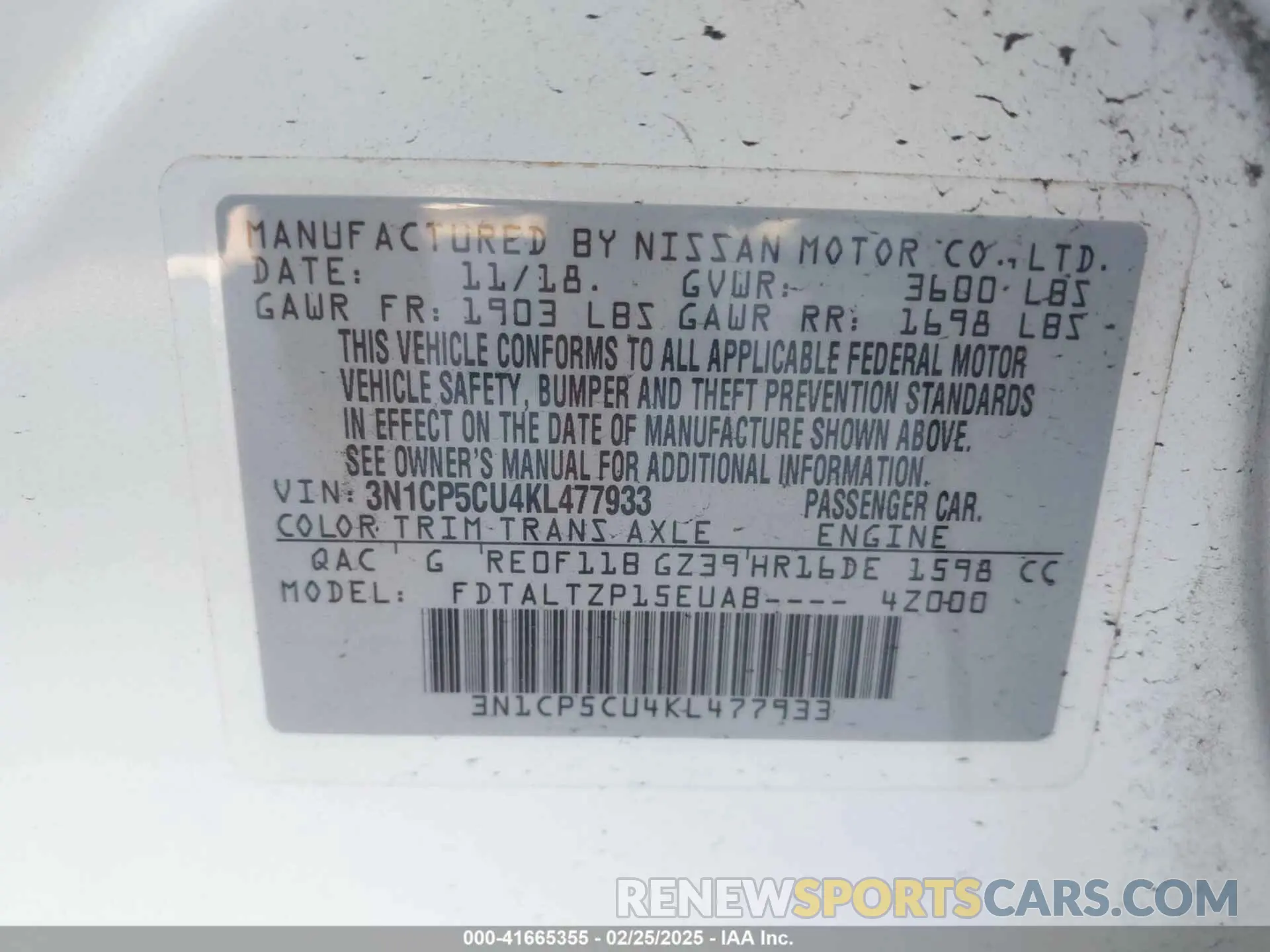 9 Photograph of a damaged car 3N1CP5CU4KL477933 NISSAN KICKS 2019