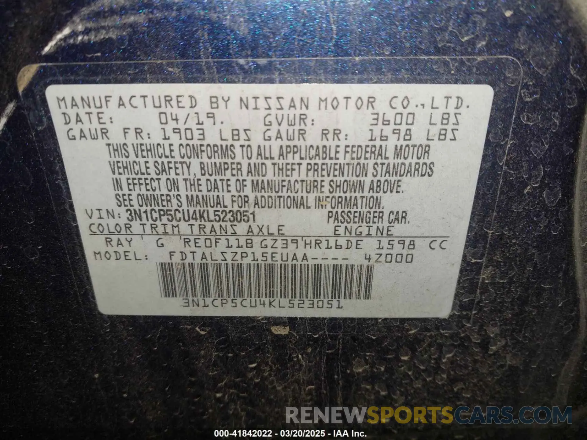9 Photograph of a damaged car 3N1CP5CU4KL523051 NISSAN KICKS 2019