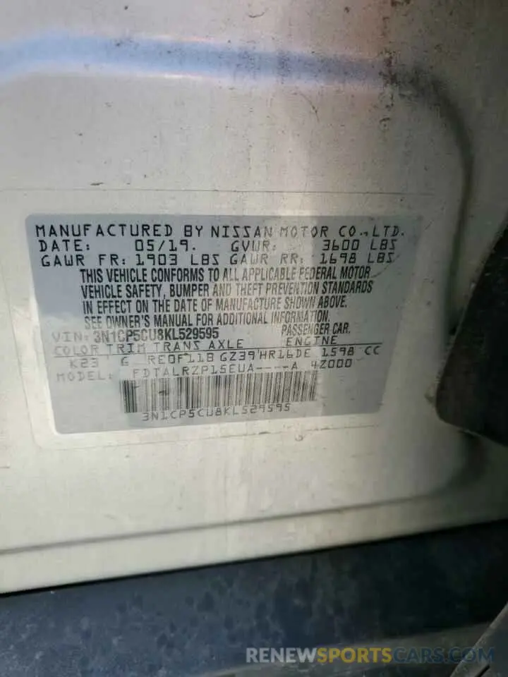 14 Photograph of a damaged car 3N1CP5CU8KL529595 NISSAN KICKS 2019