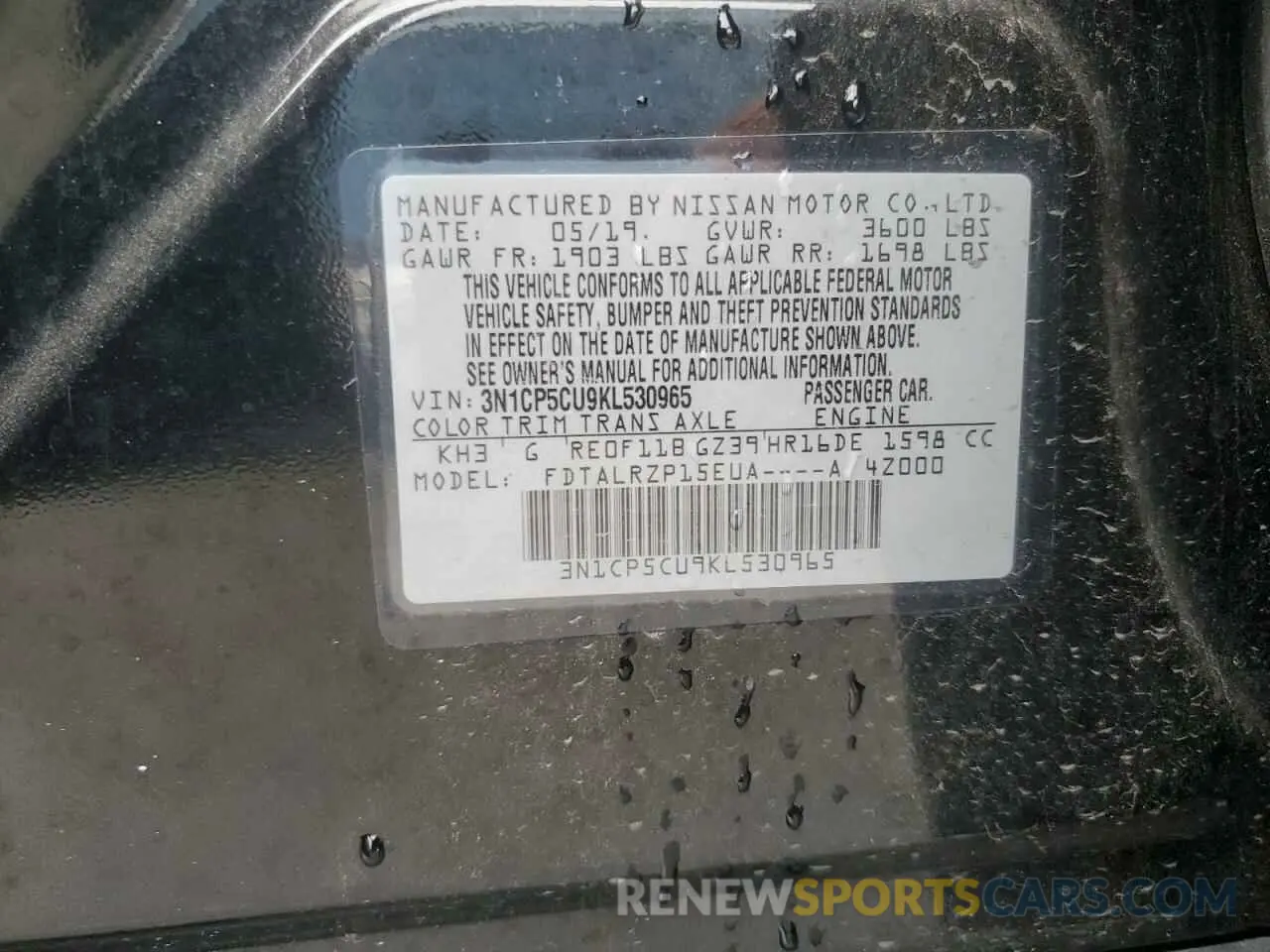 12 Photograph of a damaged car 3N1CP5CU9KL530965 NISSAN KICKS 2019