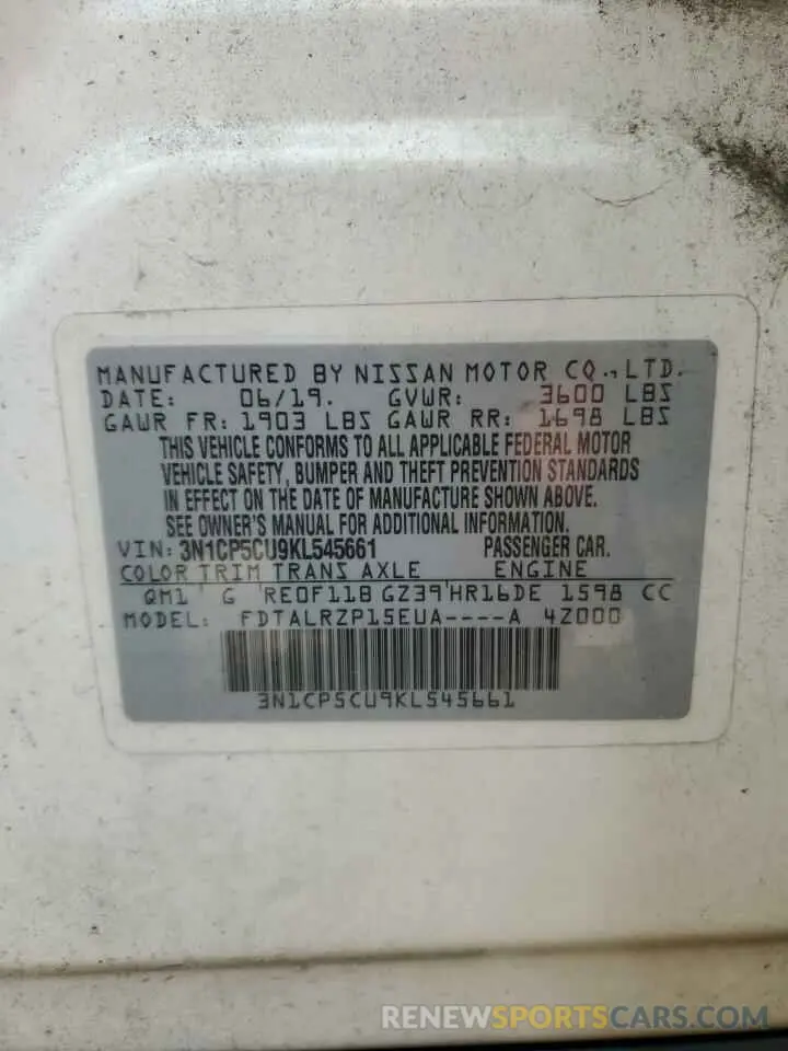 12 Photograph of a damaged car 3N1CP5CU9KL545661 NISSAN KICKS 2019