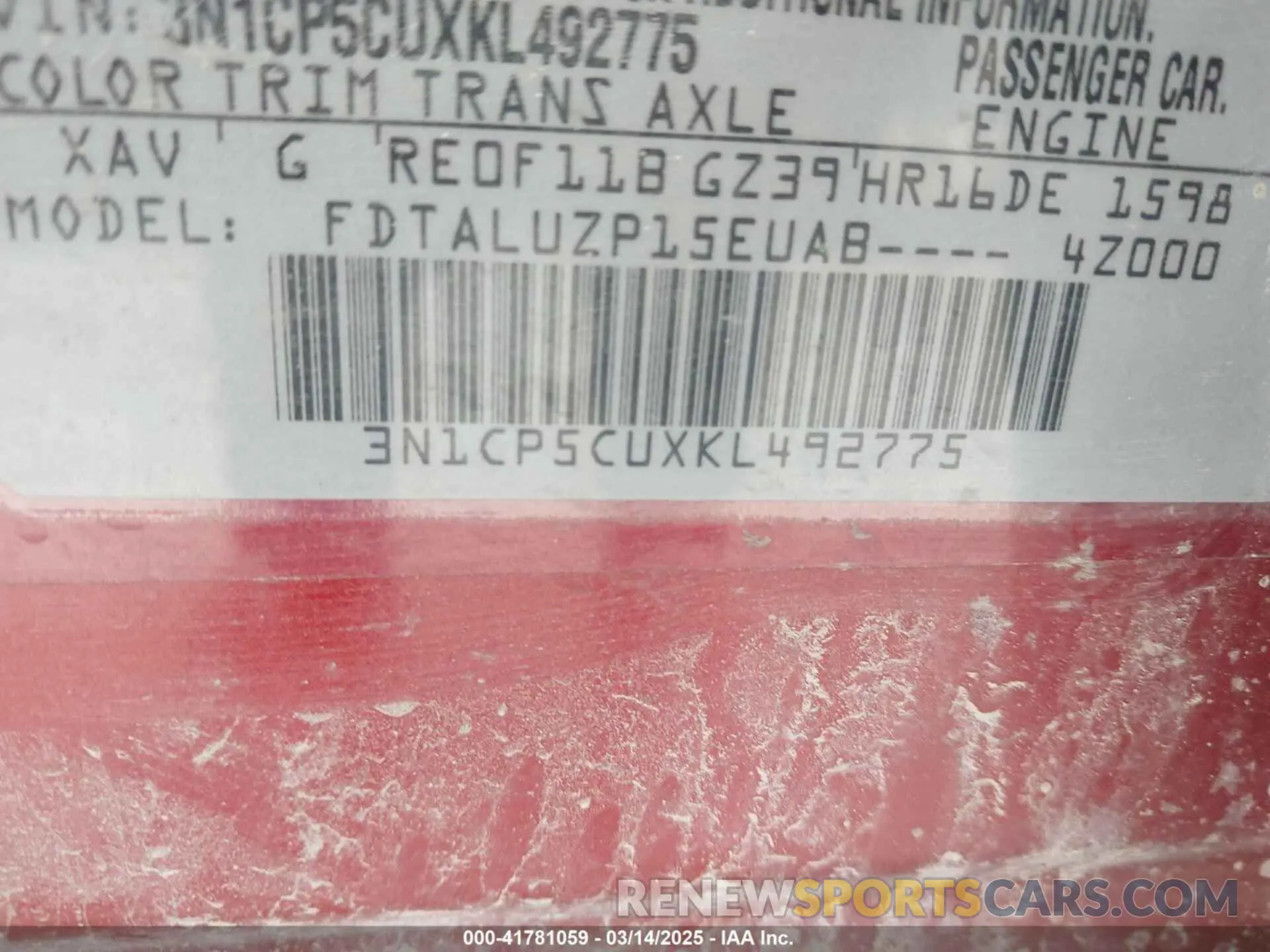 9 Photograph of a damaged car 3N1CP5CUXKL492775 NISSAN KICKS 2019