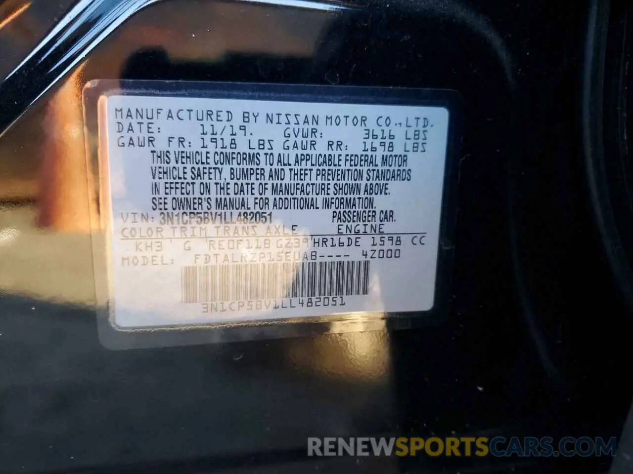 12 Photograph of a damaged car 3N1CP5BV1LL482051 NISSAN KICKS 2020