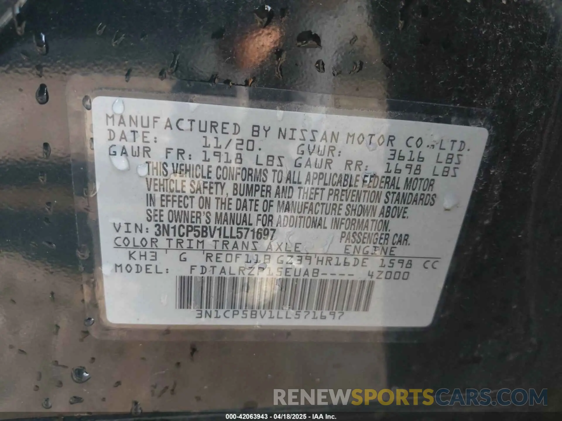 9 Photograph of a damaged car 3N1CP5BV1LL571697 NISSAN KICKS 2020