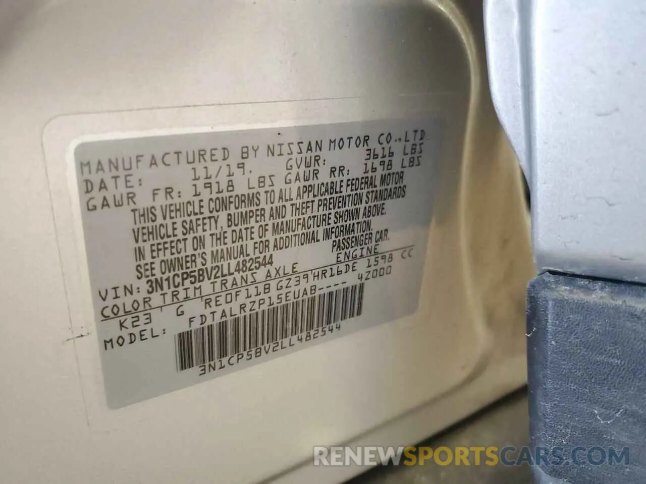 12 Photograph of a damaged car 3N1CP5BV2LL482544 NISSAN KICKS 2020