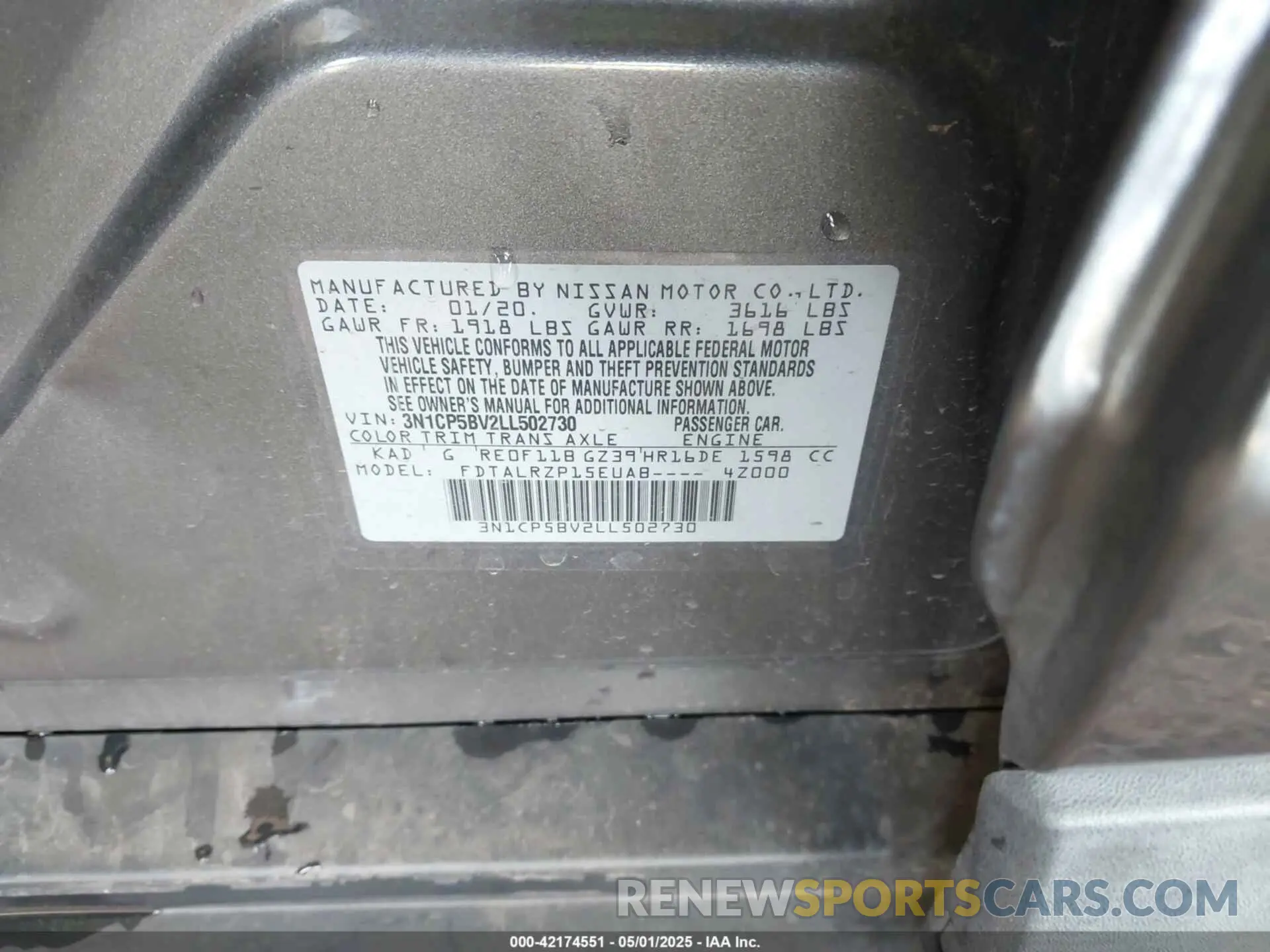 9 Photograph of a damaged car 3N1CP5BV2LL502730 NISSAN KICKS 2020