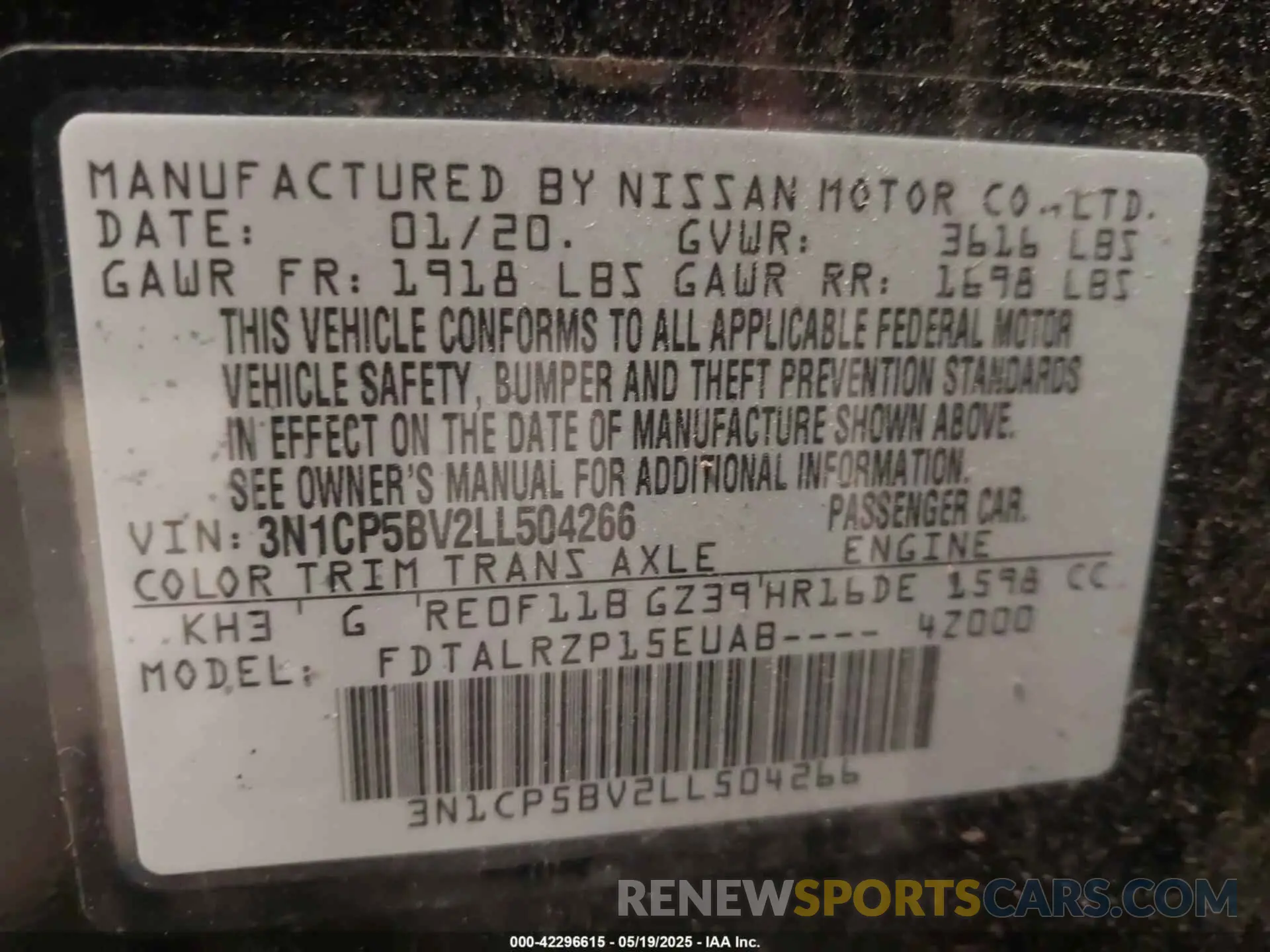 9 Photograph of a damaged car 3N1CP5BV2LL504266 NISSAN KICKS 2020
