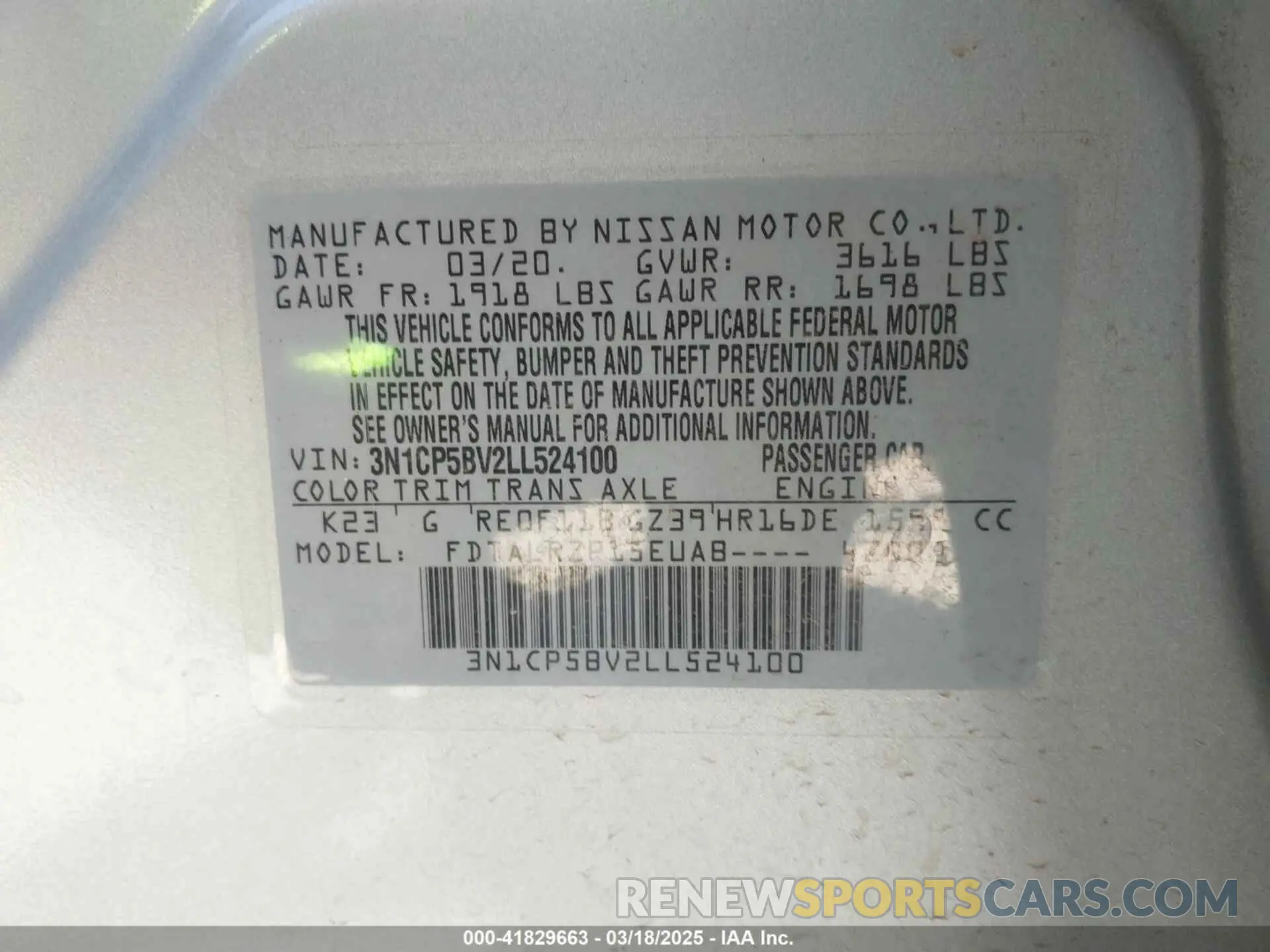 9 Photograph of a damaged car 3N1CP5BV2LL524100 NISSAN KICKS 2020