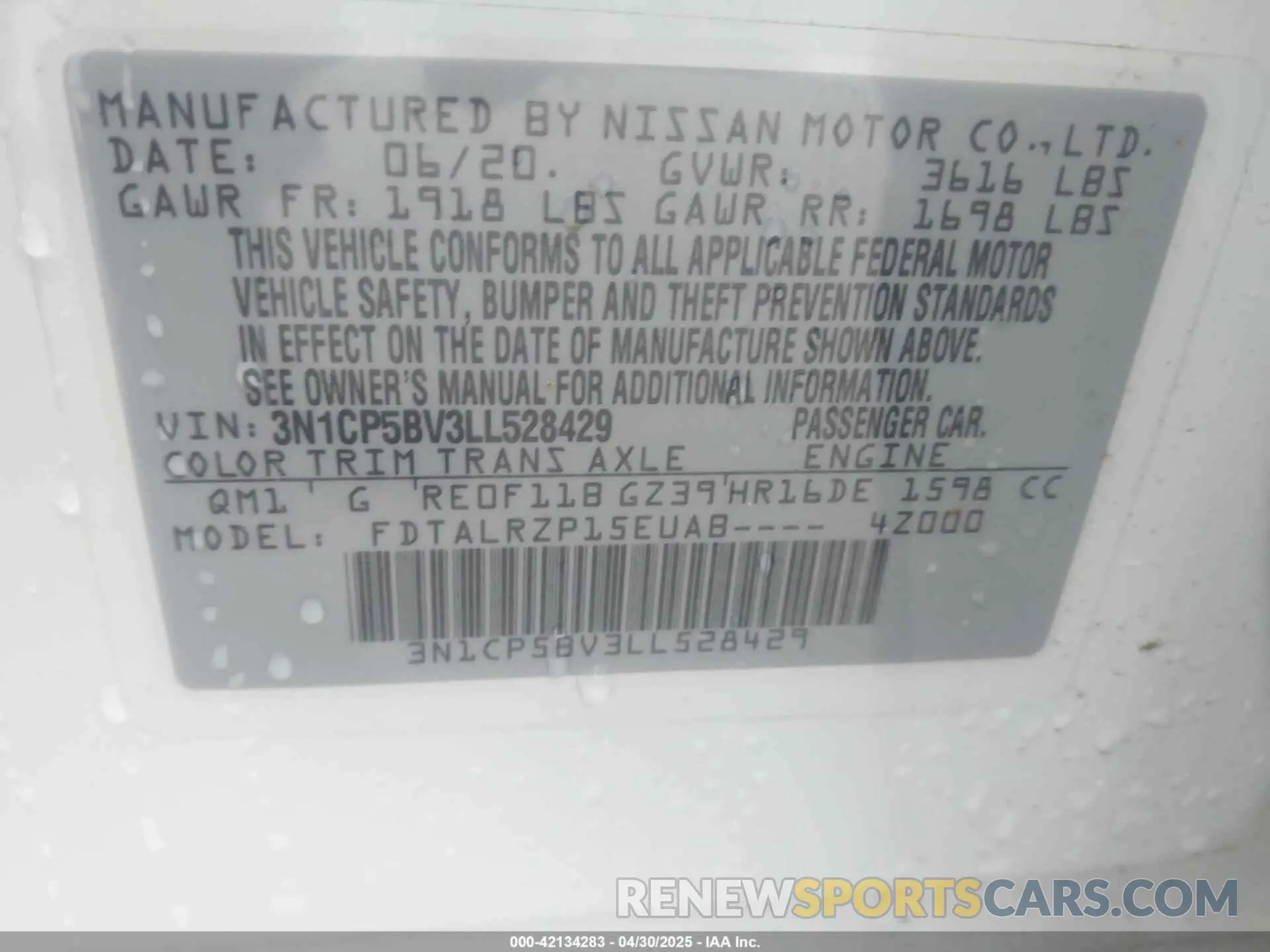 9 Photograph of a damaged car 3N1CP5BV3LL528429 NISSAN KICKS 2020
