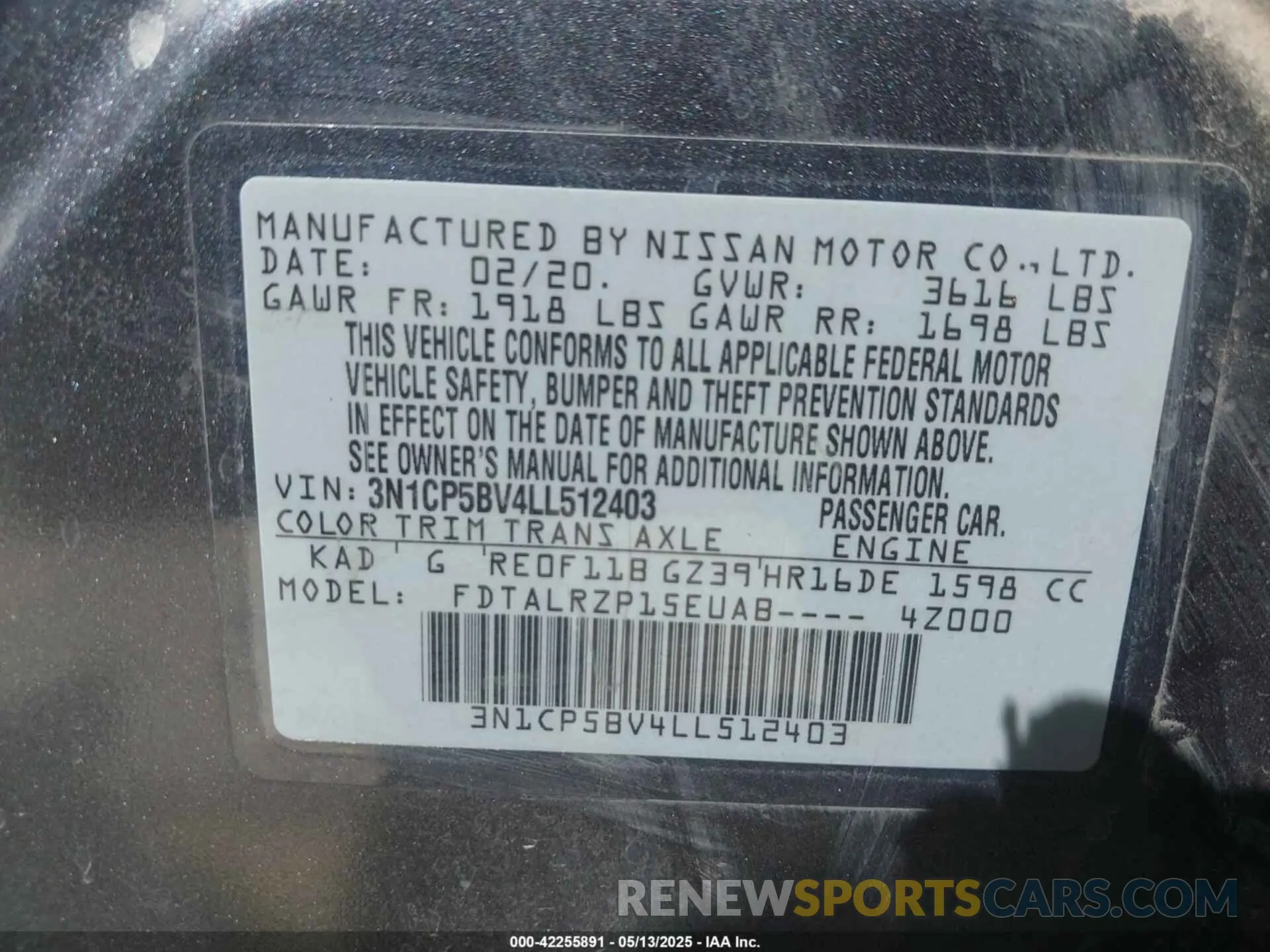 9 Photograph of a damaged car 3N1CP5BV4LL512403 NISSAN KICKS 2020