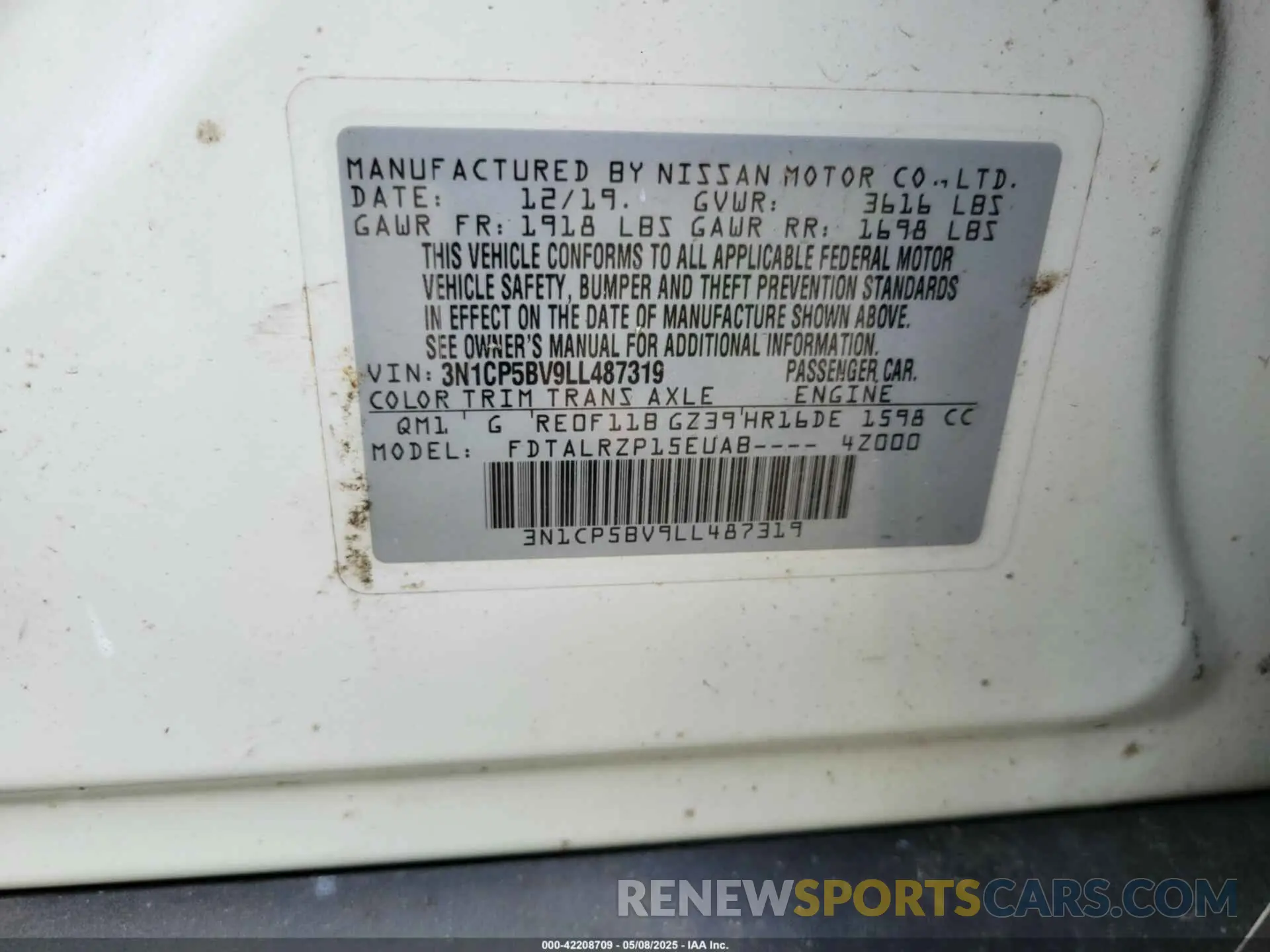 9 Photograph of a damaged car 3N1CP5BV9LL487319 NISSAN KICKS 2020