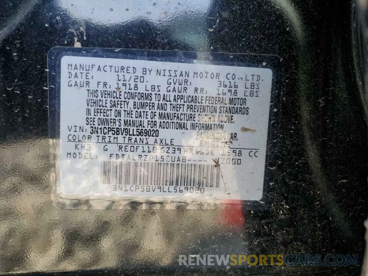 14 Photograph of a damaged car 3N1CP5BV9LL569020 NISSAN KICKS 2020