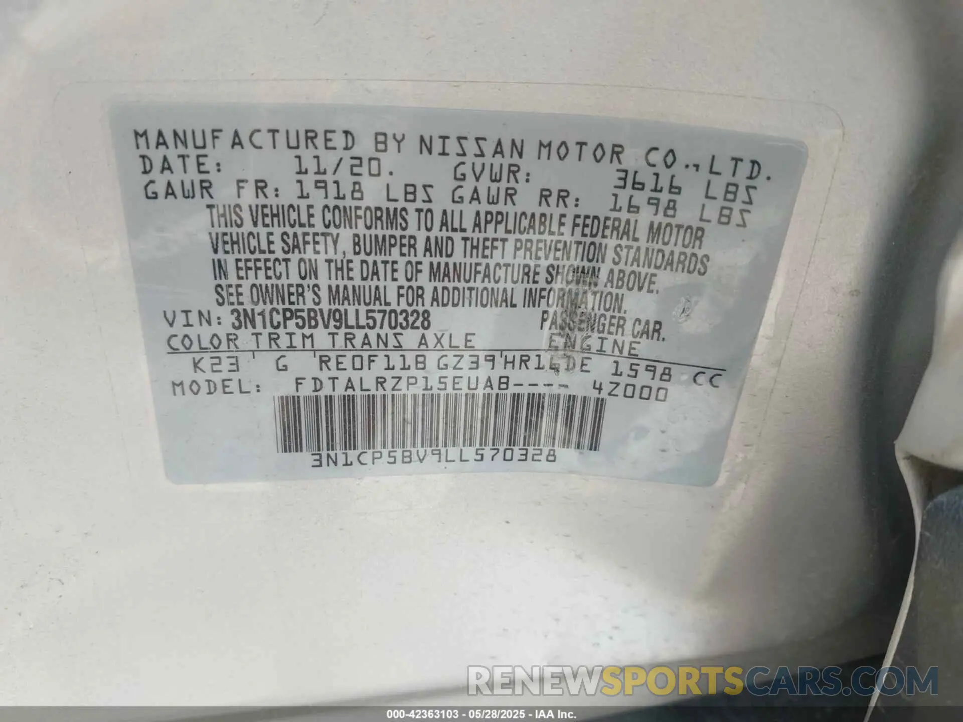 9 Photograph of a damaged car 3N1CP5BV9LL570328 NISSAN KICKS 2020