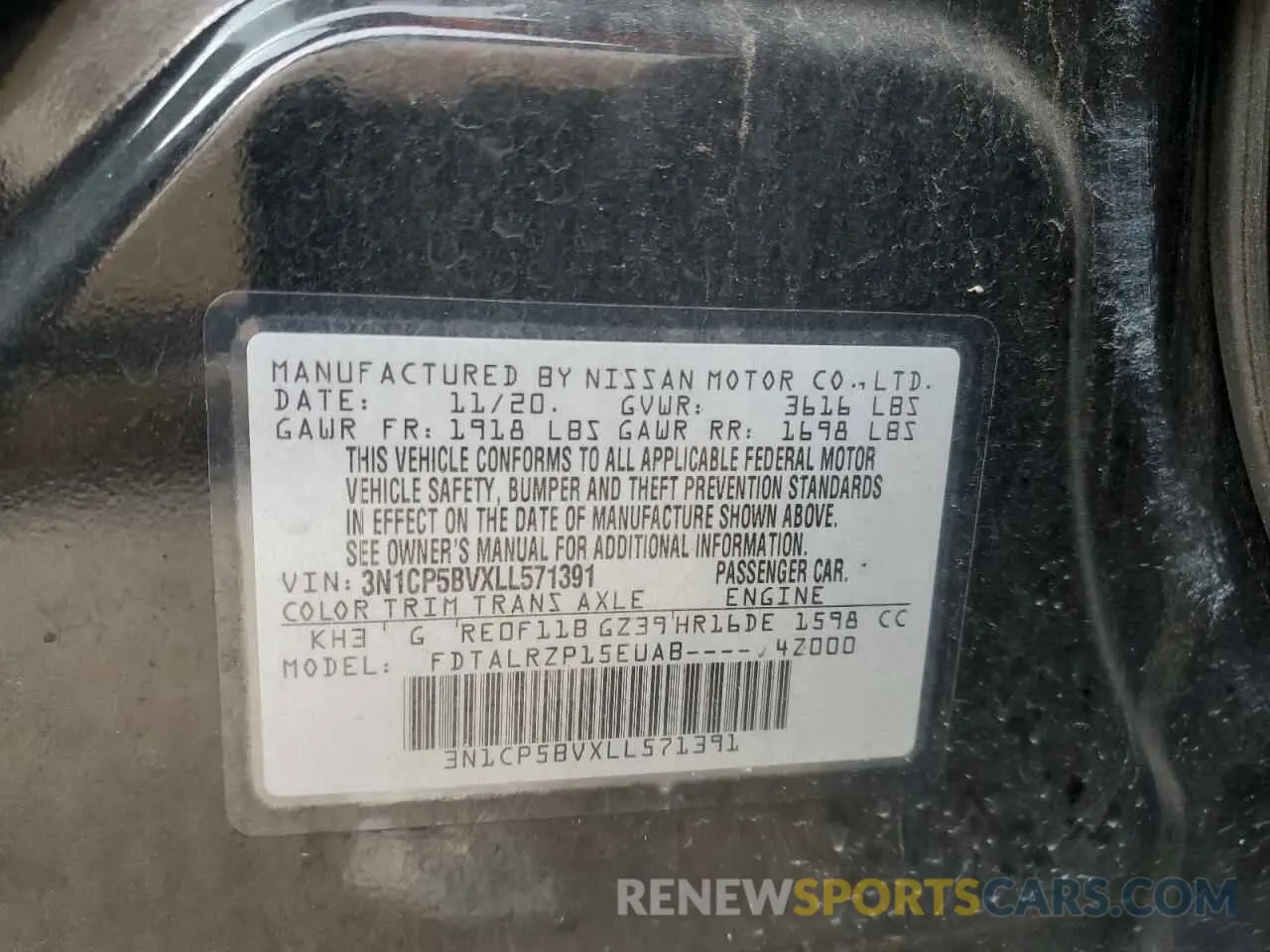 15 Photograph of a damaged car 3N1CP5BVXLL571391 NISSAN KICKS 2020