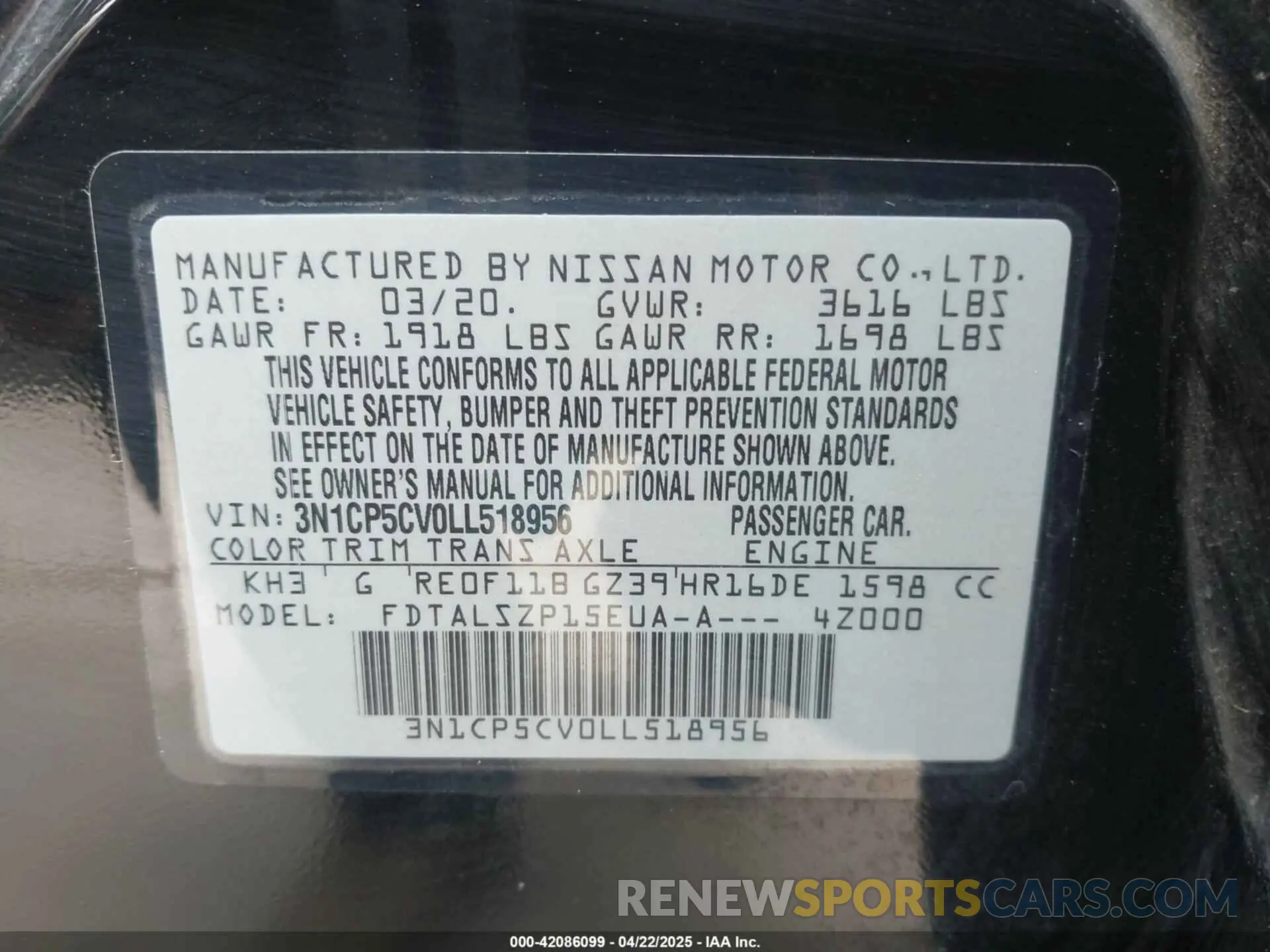 9 Photograph of a damaged car 3N1CP5CV0LL518956 NISSAN KICKS 2020