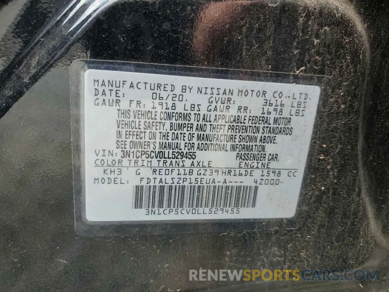 13 Photograph of a damaged car 3N1CP5CV0LL529455 NISSAN KICKS 2020