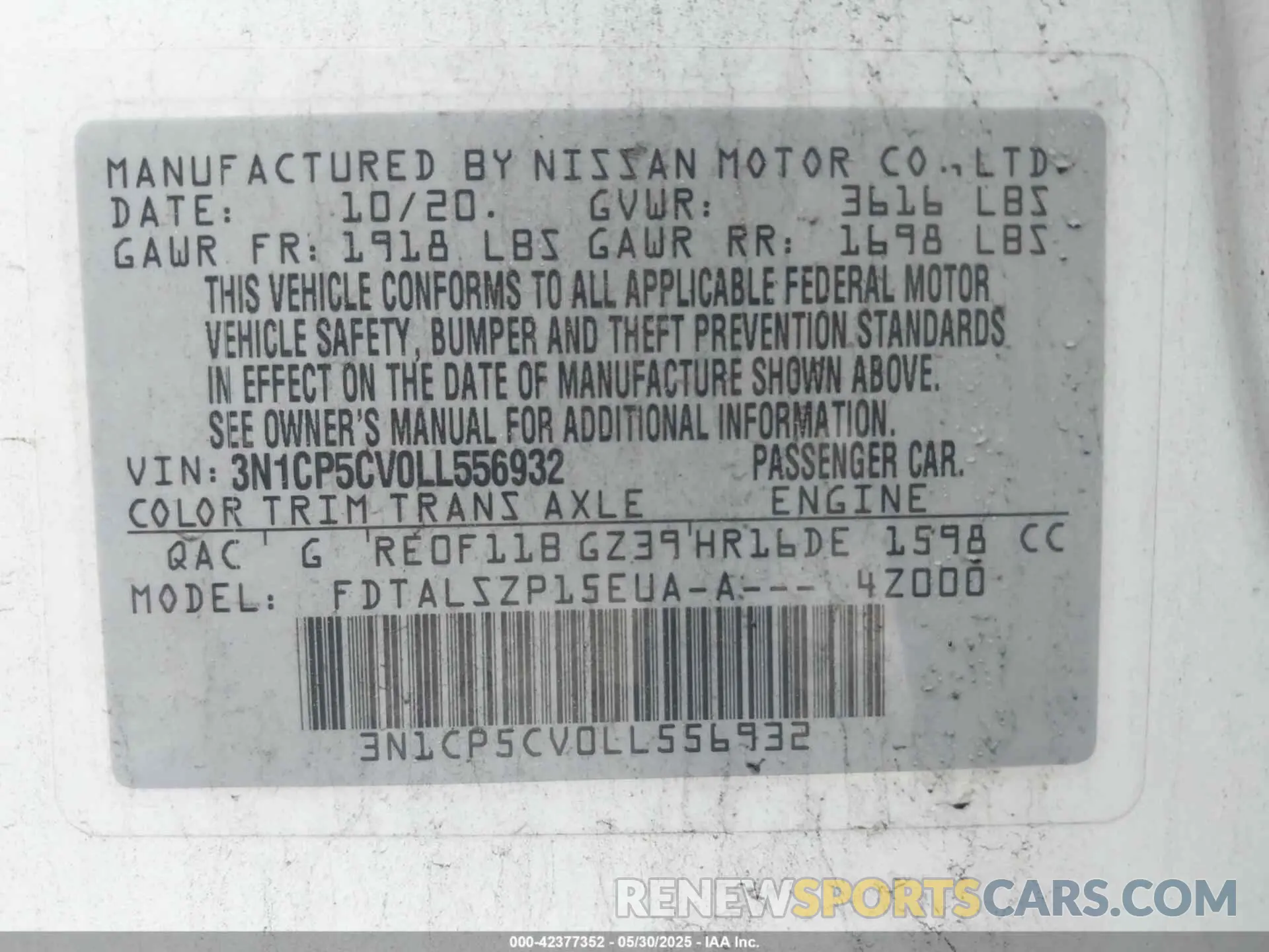9 Photograph of a damaged car 3N1CP5CV0LL556932 NISSAN KICKS 2020