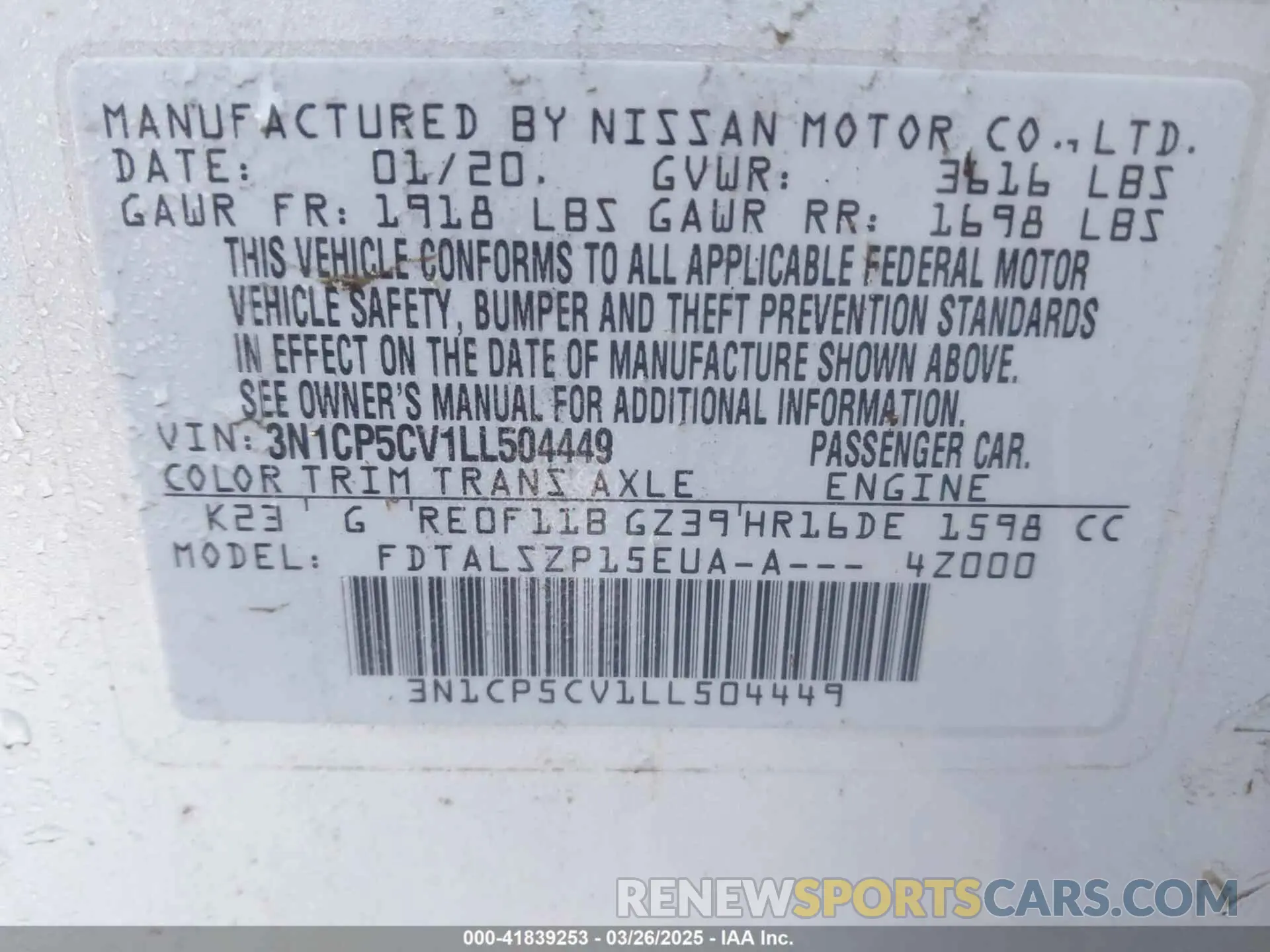 9 Photograph of a damaged car 3N1CP5CV1LL504449 NISSAN KICKS 2020